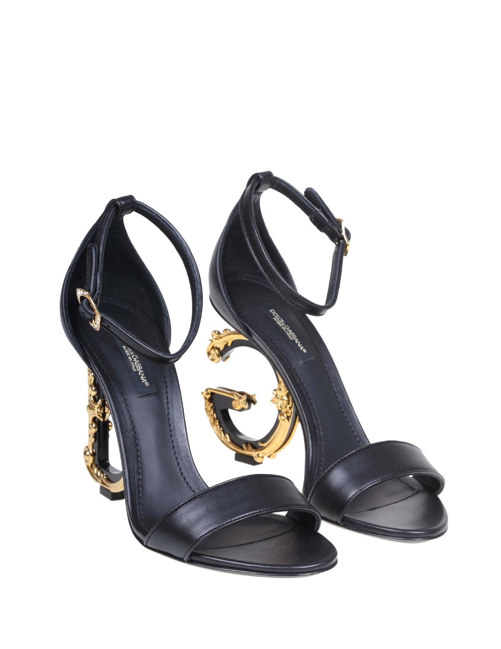 Shop Dolce & Gabbana Devotion Sandal In Black Leather