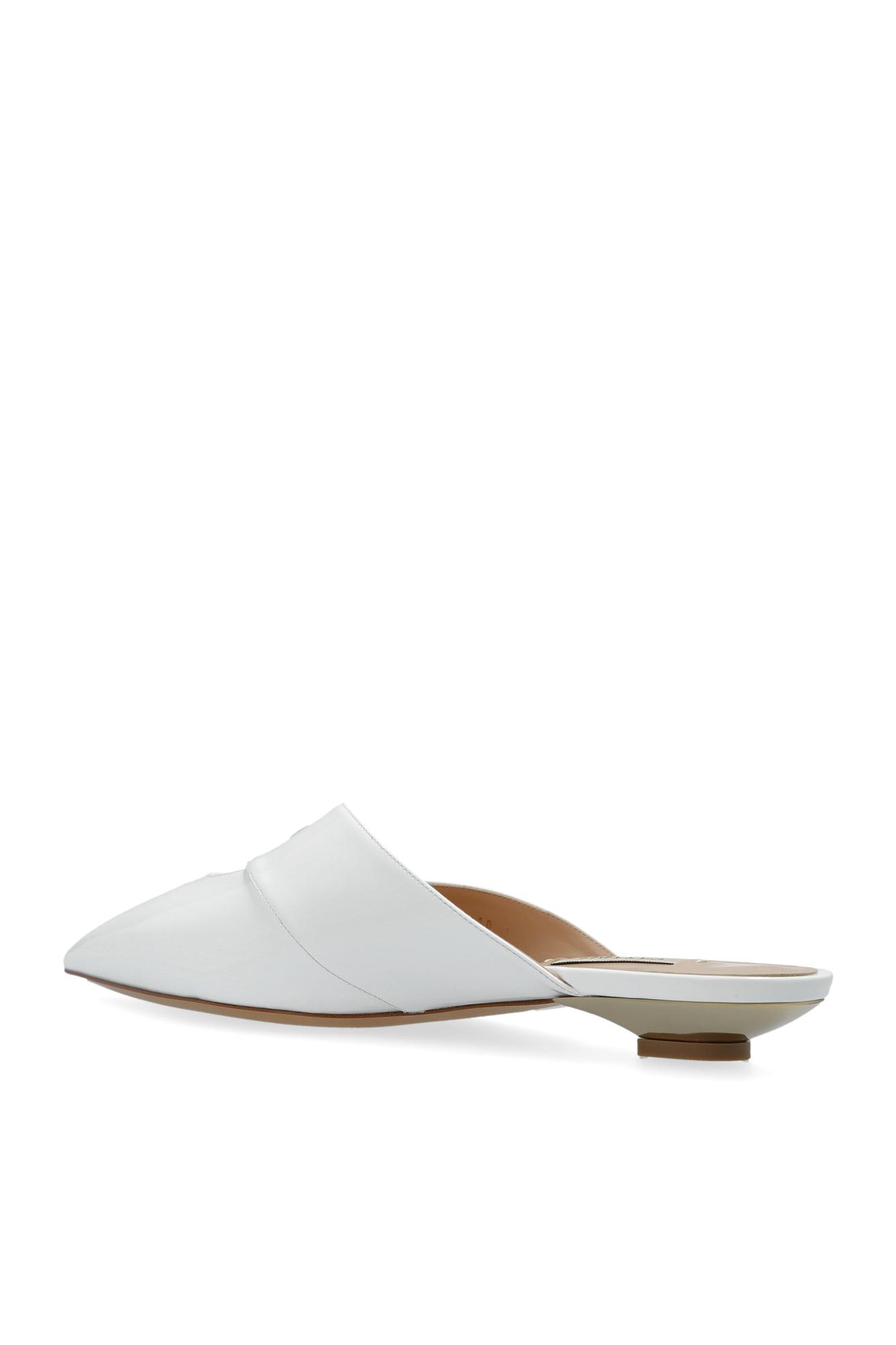 Casadei Blade Pointed Toe Mules In White