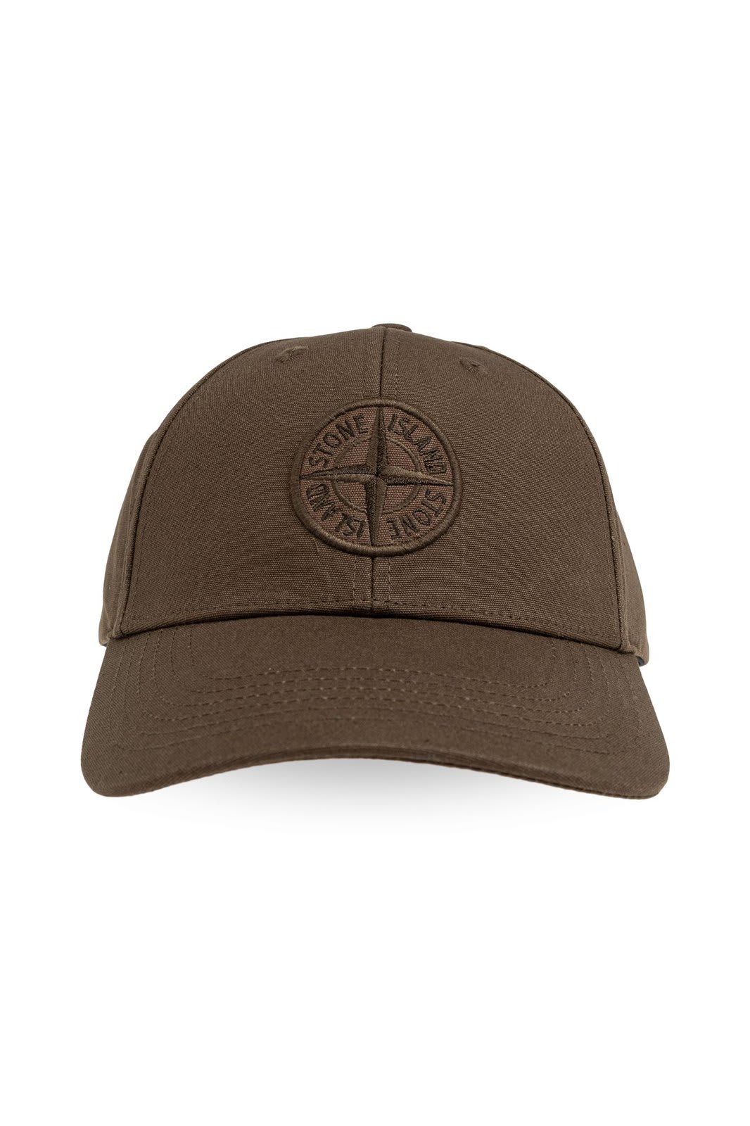 Shop Stone Island Logo Embroidered Baseball Cap In Green