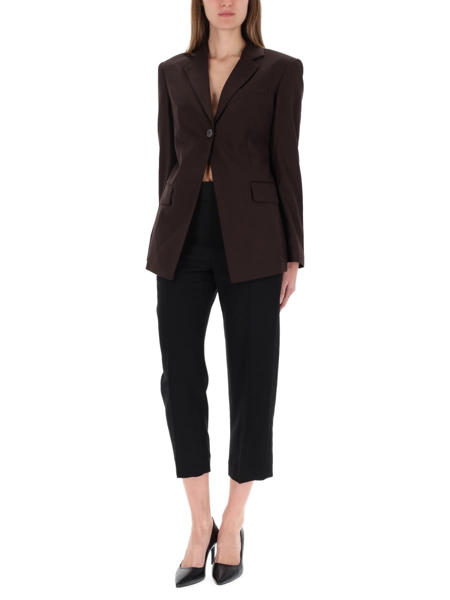 Helmut Lang Cutaway Blazer In Brown