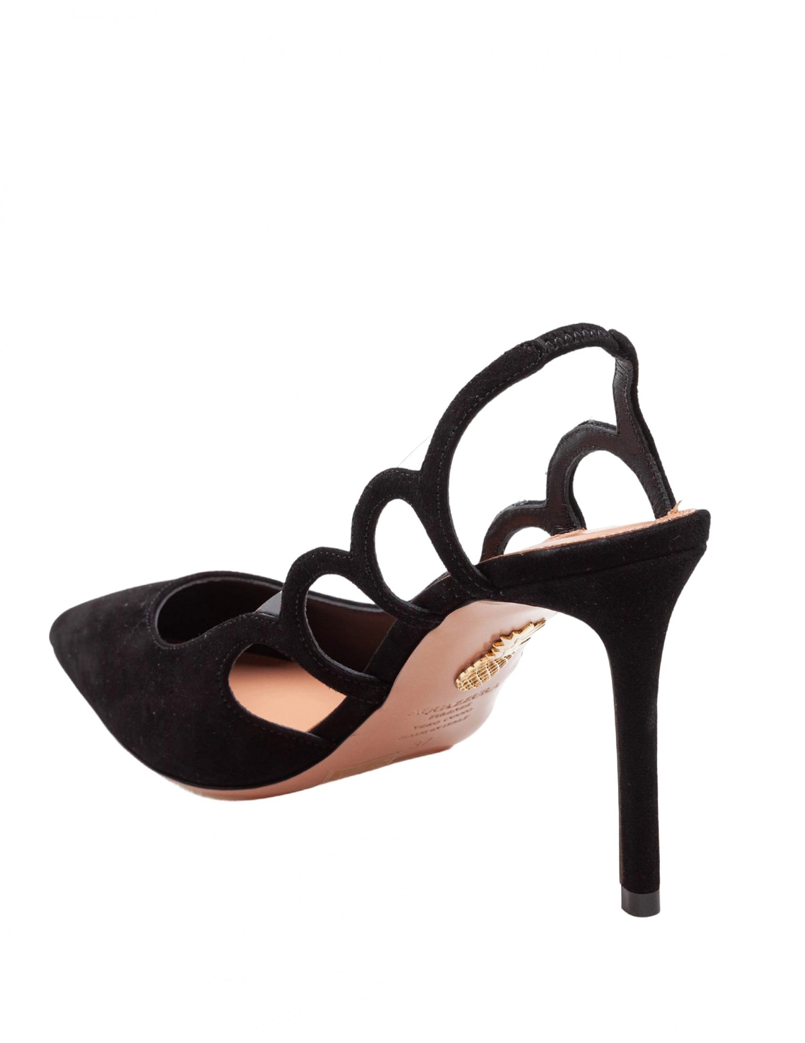 Aquazzura Decollete Bootie Pump 85 In Suede In Black
