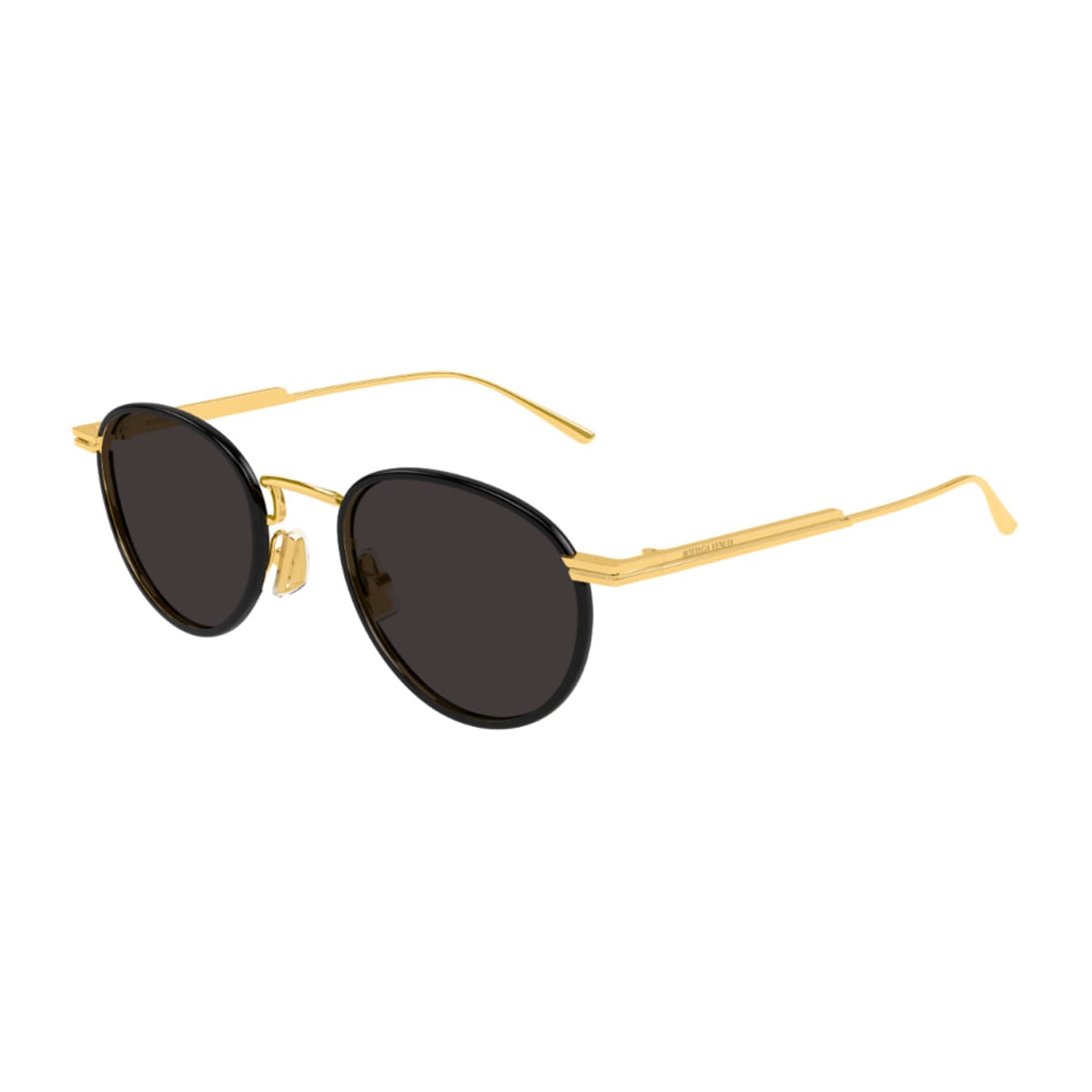 Bottega Veneta Bv1389s Linea Ribbon 001 Gold Grey Sunglasses In Gold