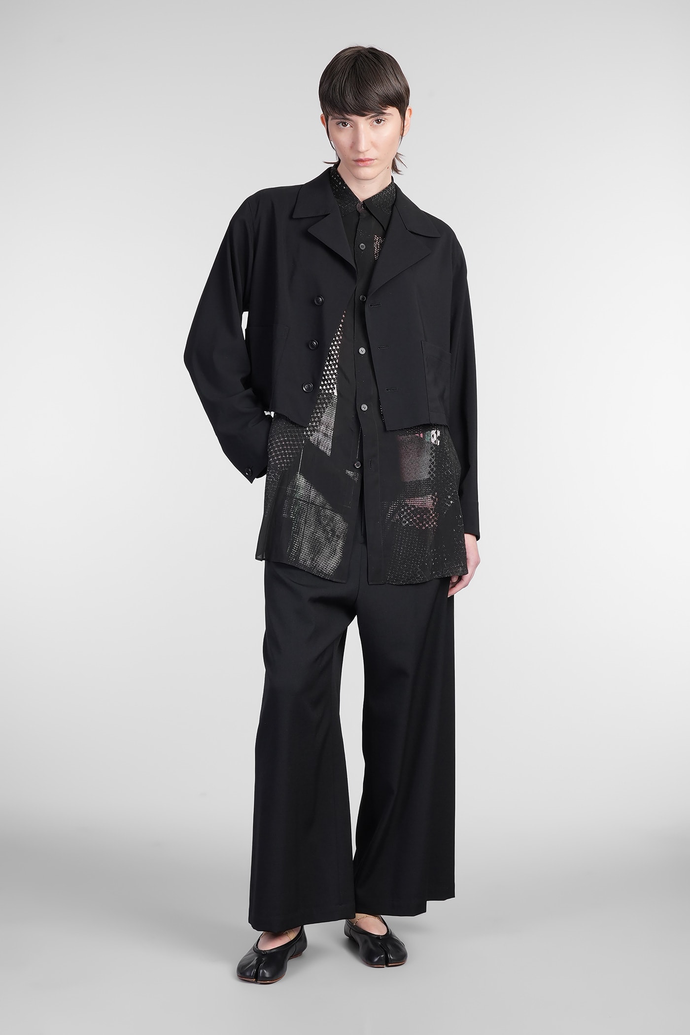 Yohji Yamamoto Pants In Black Wool In Black