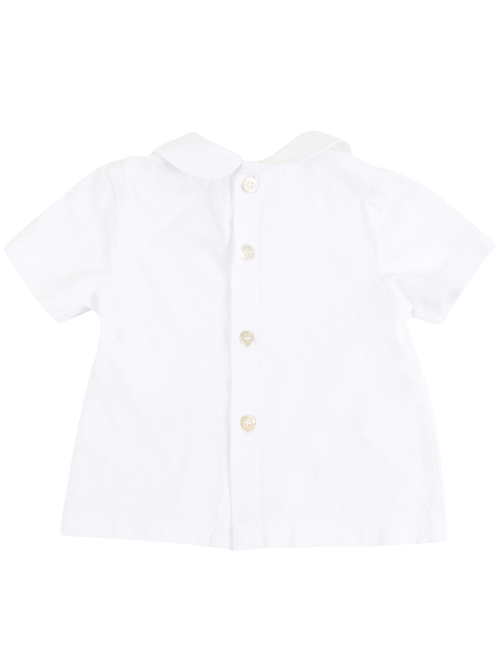 Shop De Cavana Baby T-shirt With Collar In White