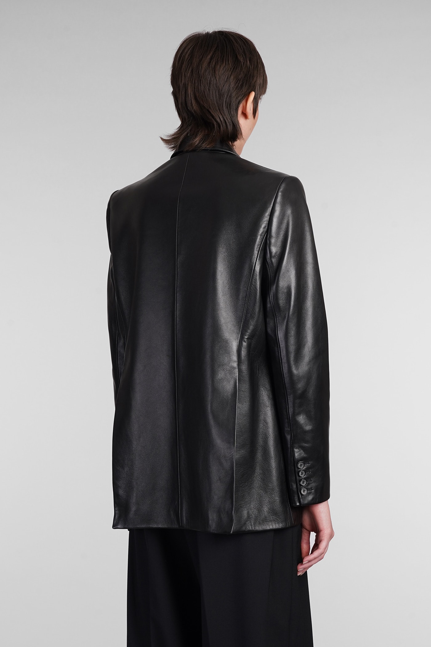 Shop Magda Butrym Blazer In Black Leather