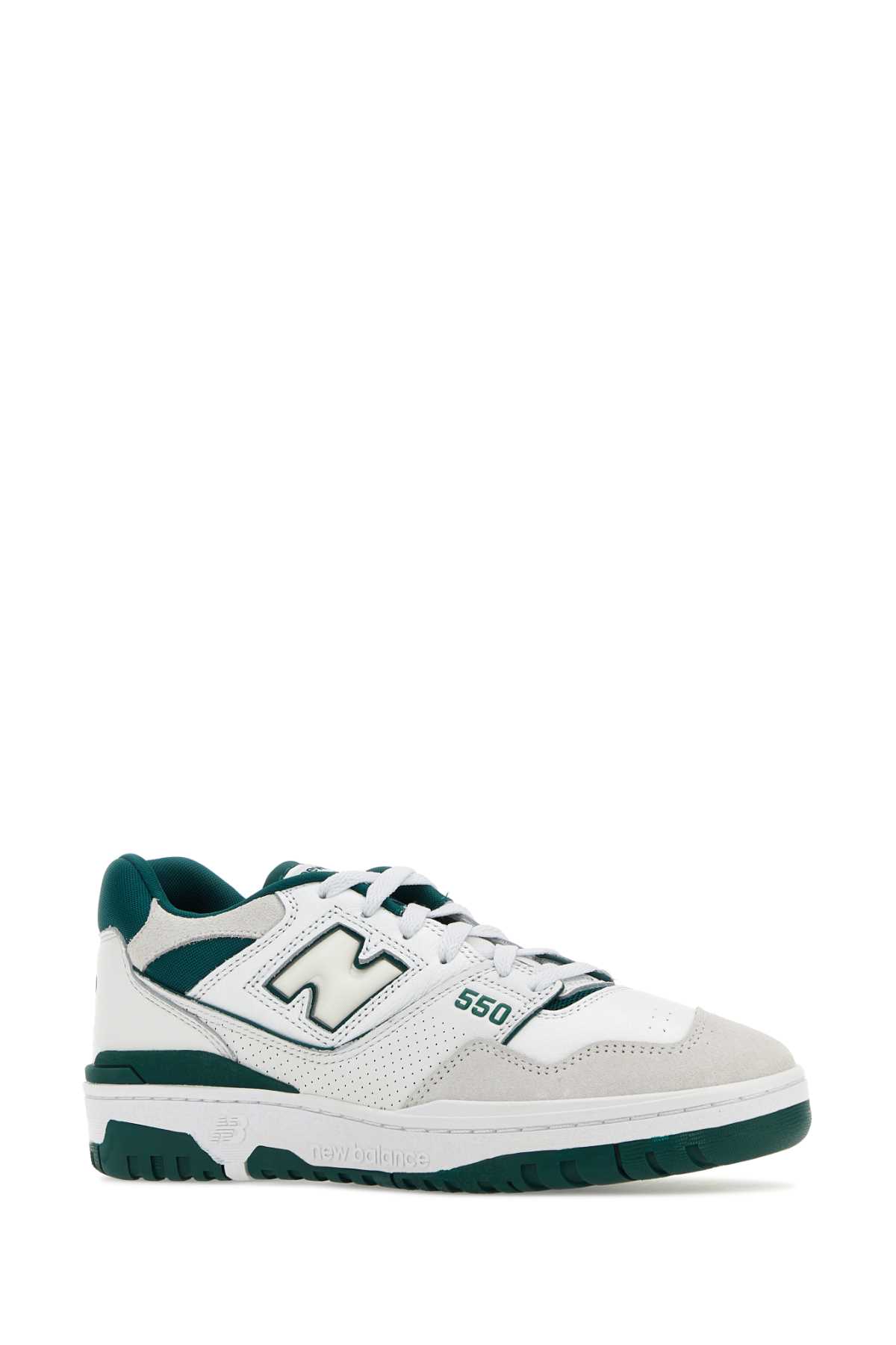 Shop New Balance Two-tones Leather And Fabric 550 Sneakers In White