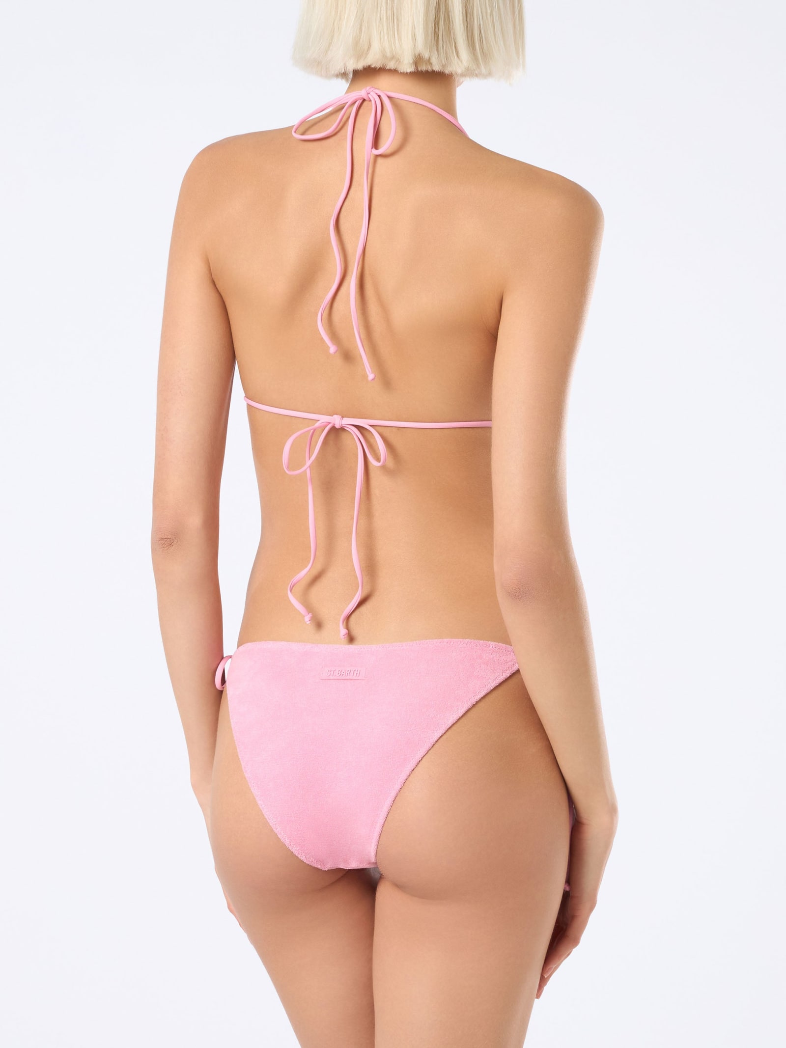 Mc2 Saint Barth Woman Terry Cotton Classic Swim Briefs Virgo In Pink