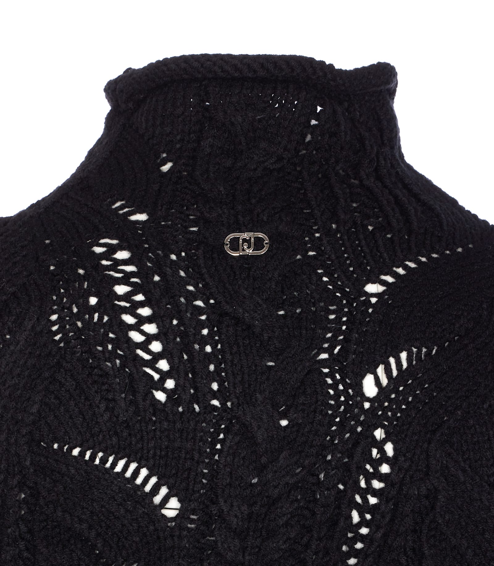 Liu •jo Turtleneck With Jewel Stones In Black