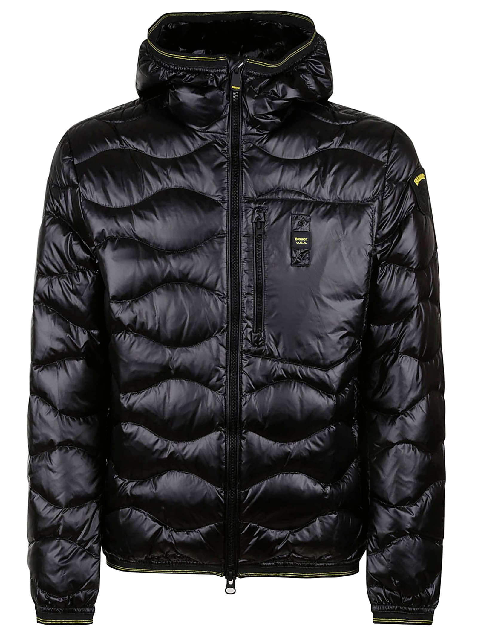 Shop Blauer Pocket Zip Quilted Jacket In Black