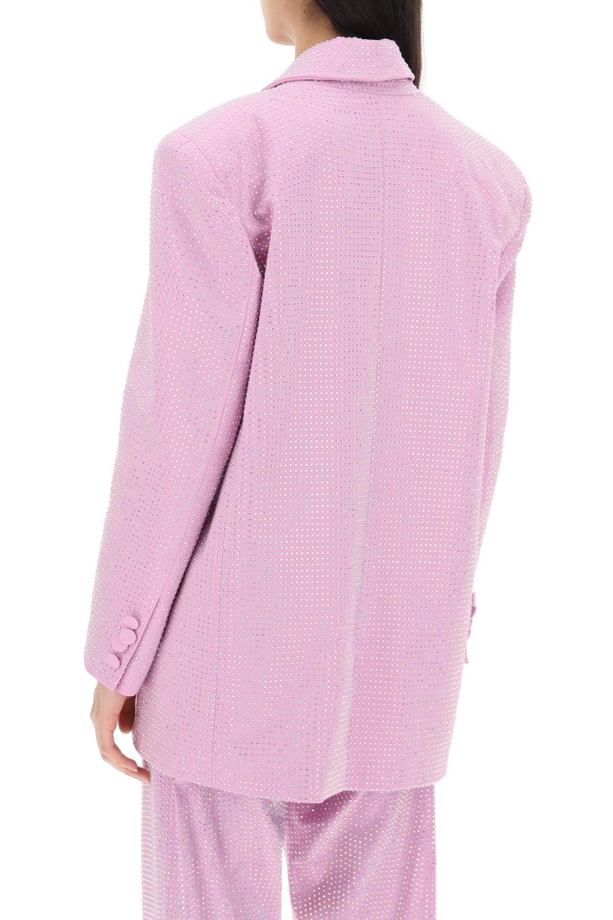 Shop Giuseppe Di Morabito Stretch Cotton Jacket With Crystals In Lilac Pink (pink)