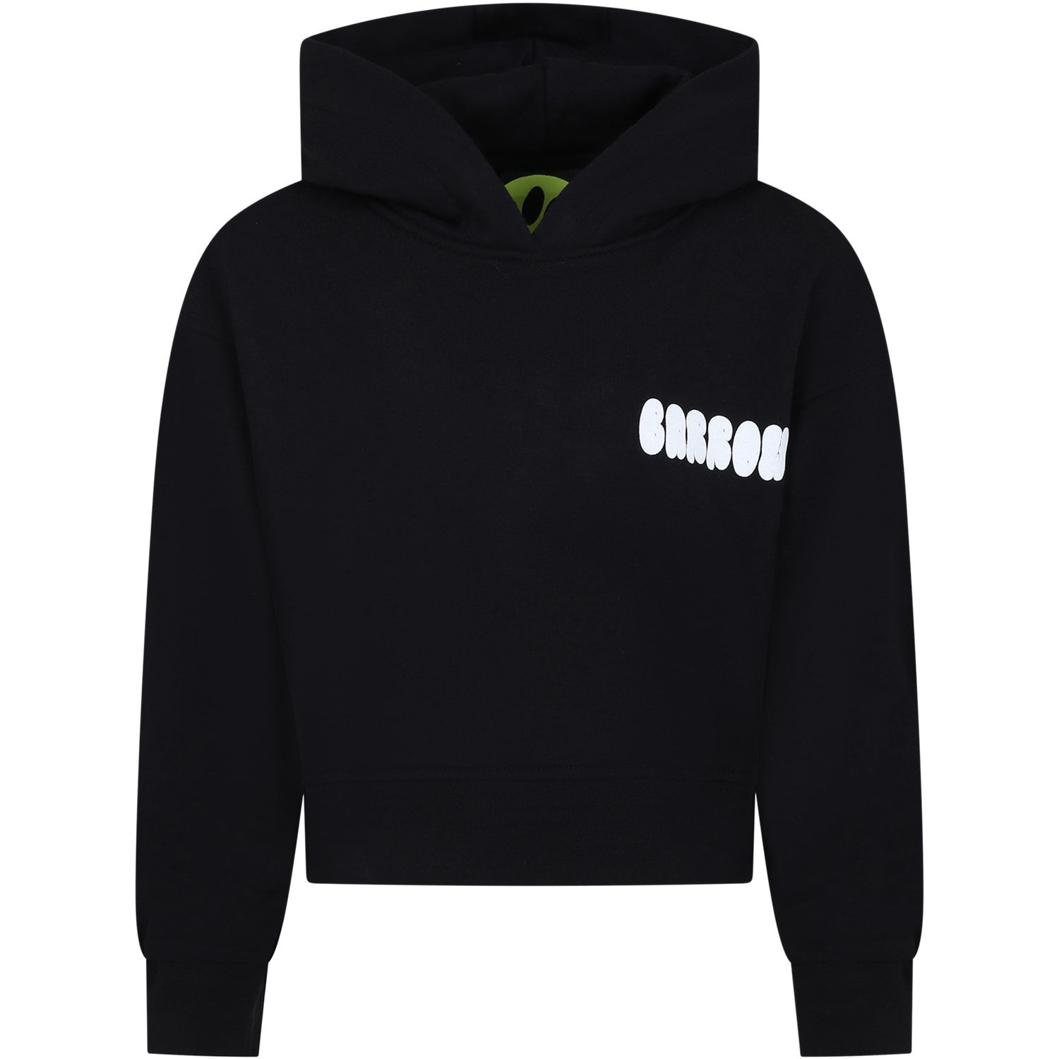 Shop Barrow Black Sweatshirt For Girl With Logo And Print