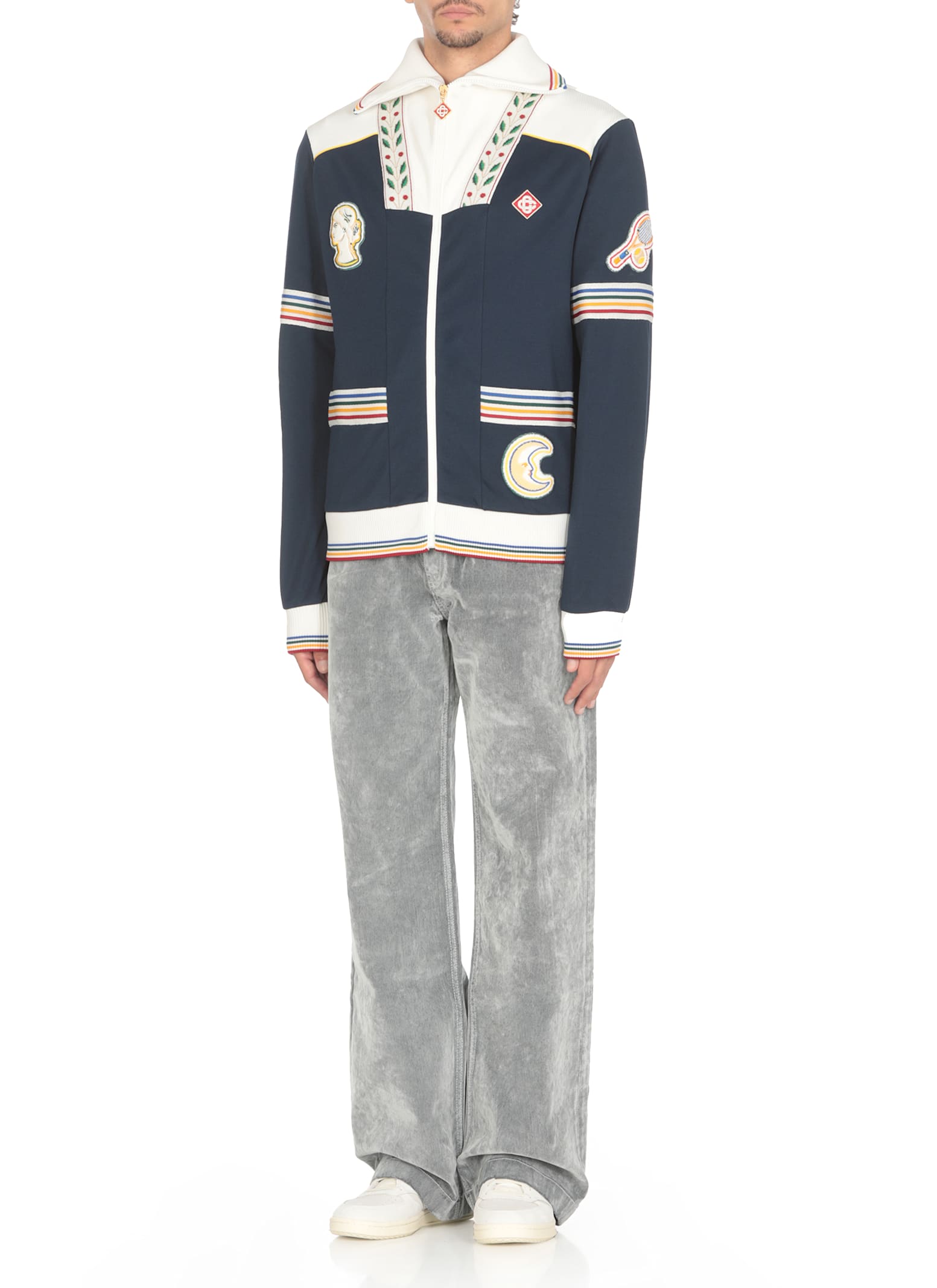 Shop Casablanca Varsity Sweatshirt In Blue