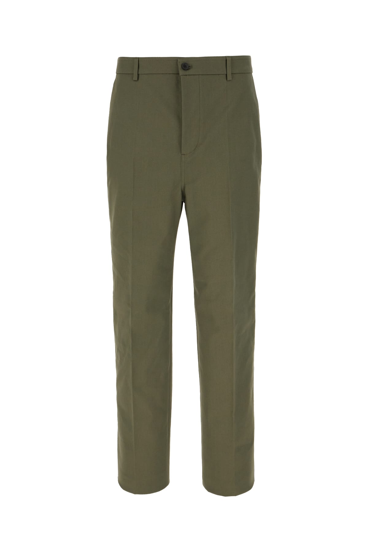 Valentino Military Green Stretch Cotton Pants In Olive