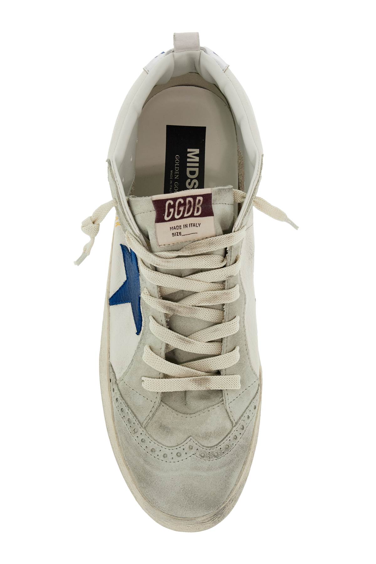 Shop Golden Goose Mid Star Sneakers By In White/blue/silver (white)