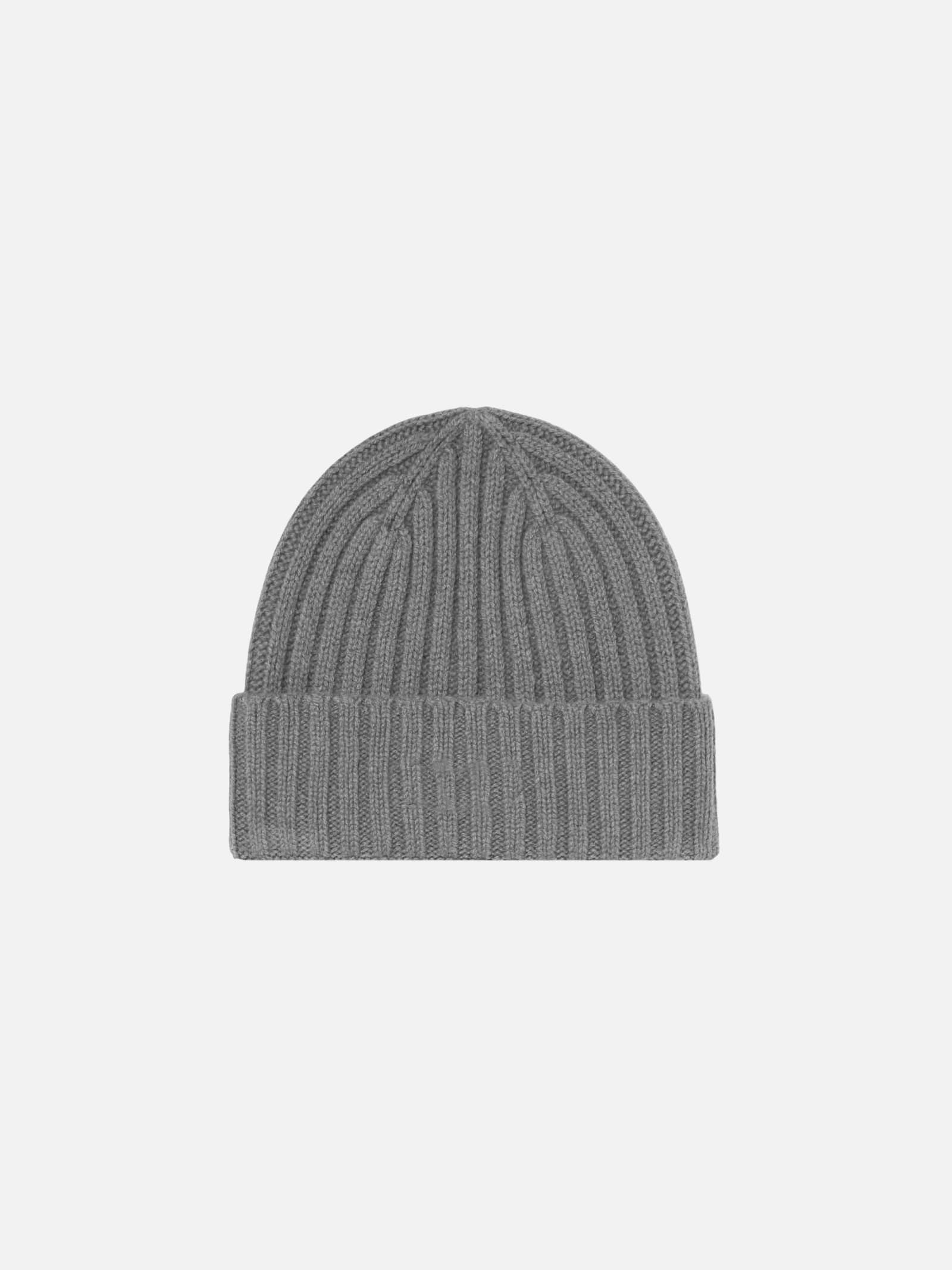 Mc2 Saint Barth Man Grey Beanie With St. Barth Embroidery In Grey