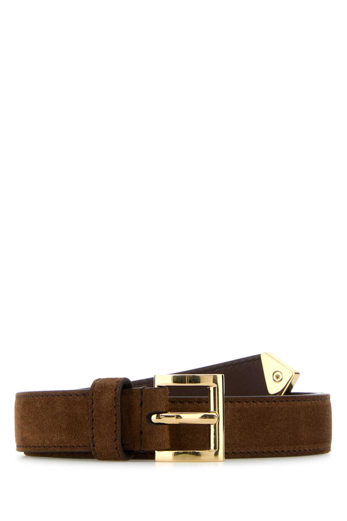 Shop Prada Brown Suede Belt In Cacao