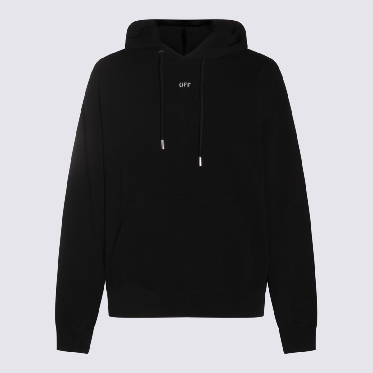 Off-white Hooded Sweatshirt Featuring Graphic Print In Black