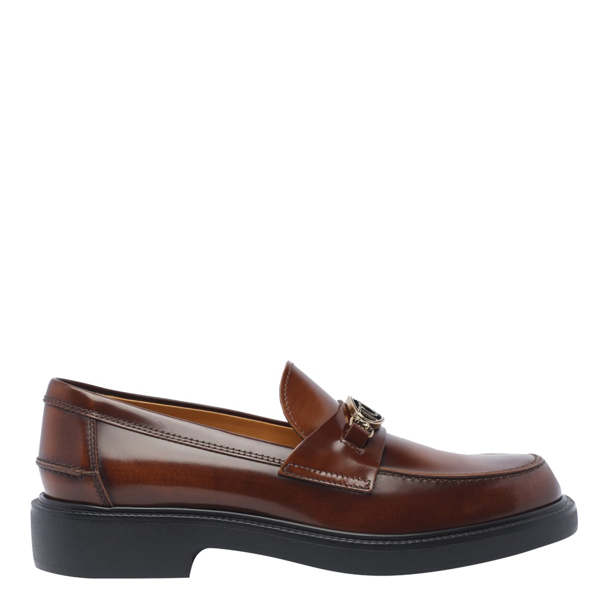 Shop Tod's Leather Loafers In Brown