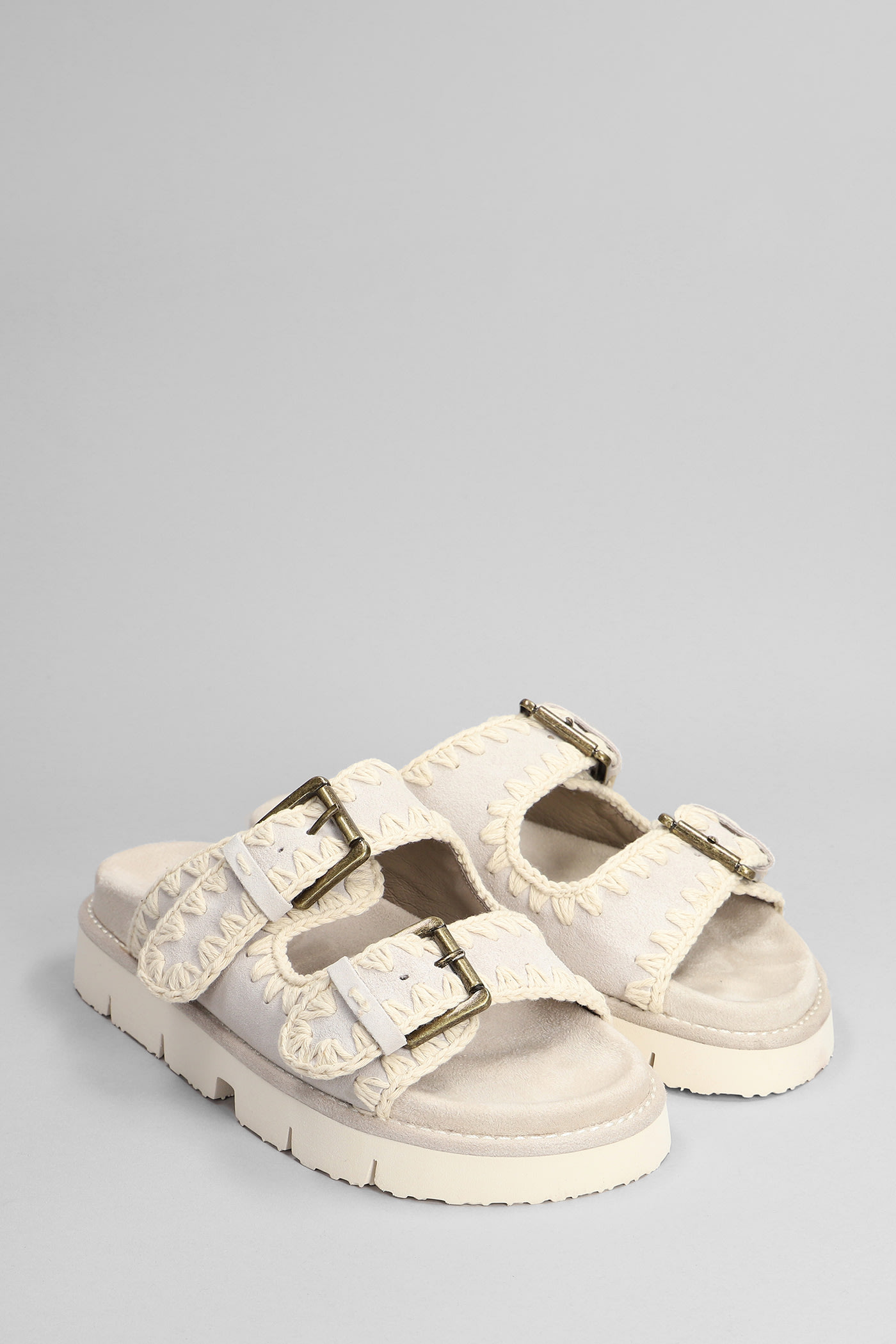MOU NEW BIO FLATS IN GREY SUEDE