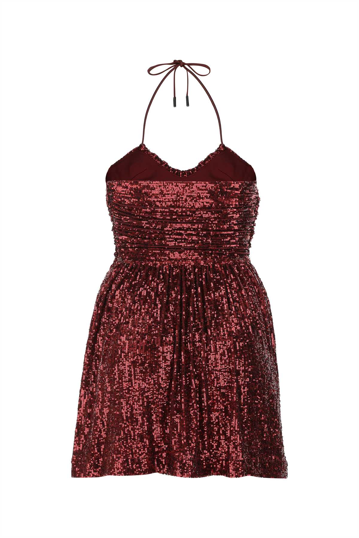 Shop Saint Laurent Burgundy Stretch Nylon Mini Dress In 5003