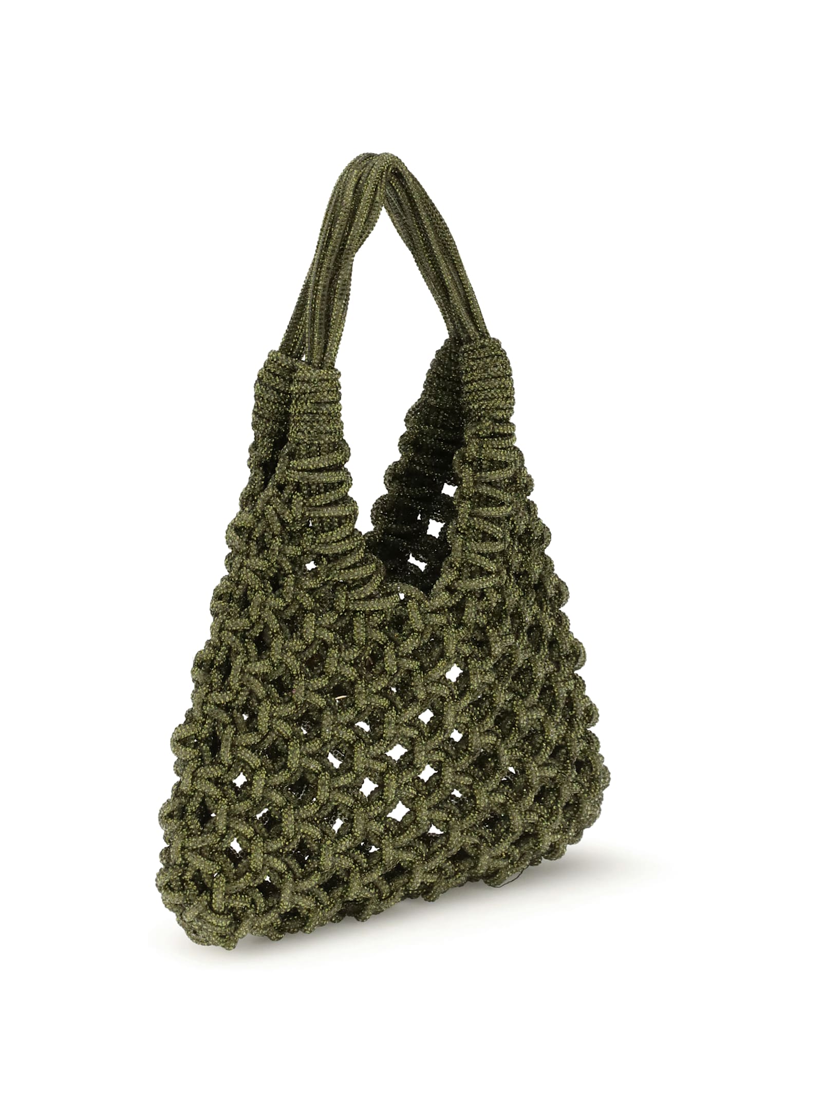Hibourama Crystal-embellished Shoulder Bag In Green