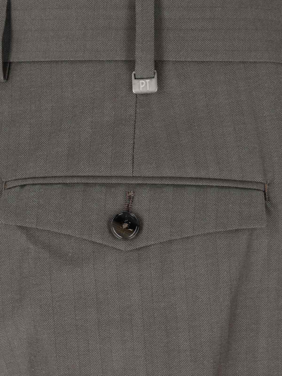 Pt Torino High-waisted Chino Pants With Tailored Detailing In Gray