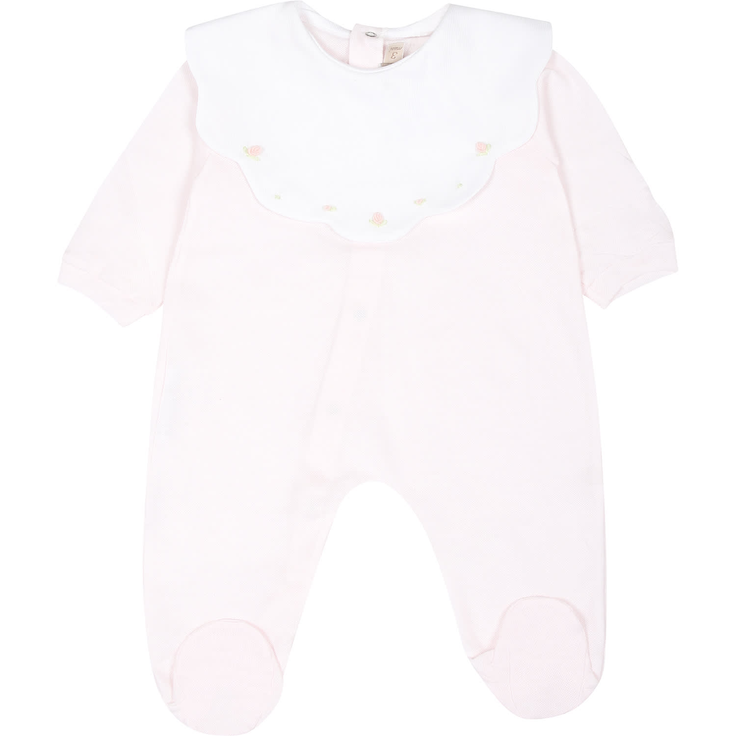 La Stupenderia Pink Babygrow For Baby Girl With Flowers