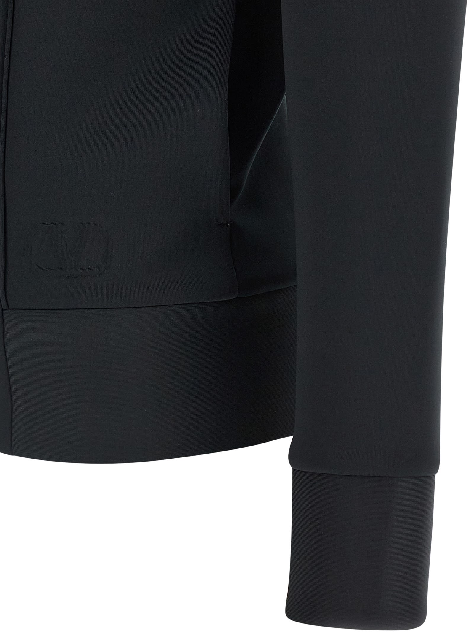 Valentino Hooded Sweater With Long Sleeves And Ribbed Cuffs In Blue