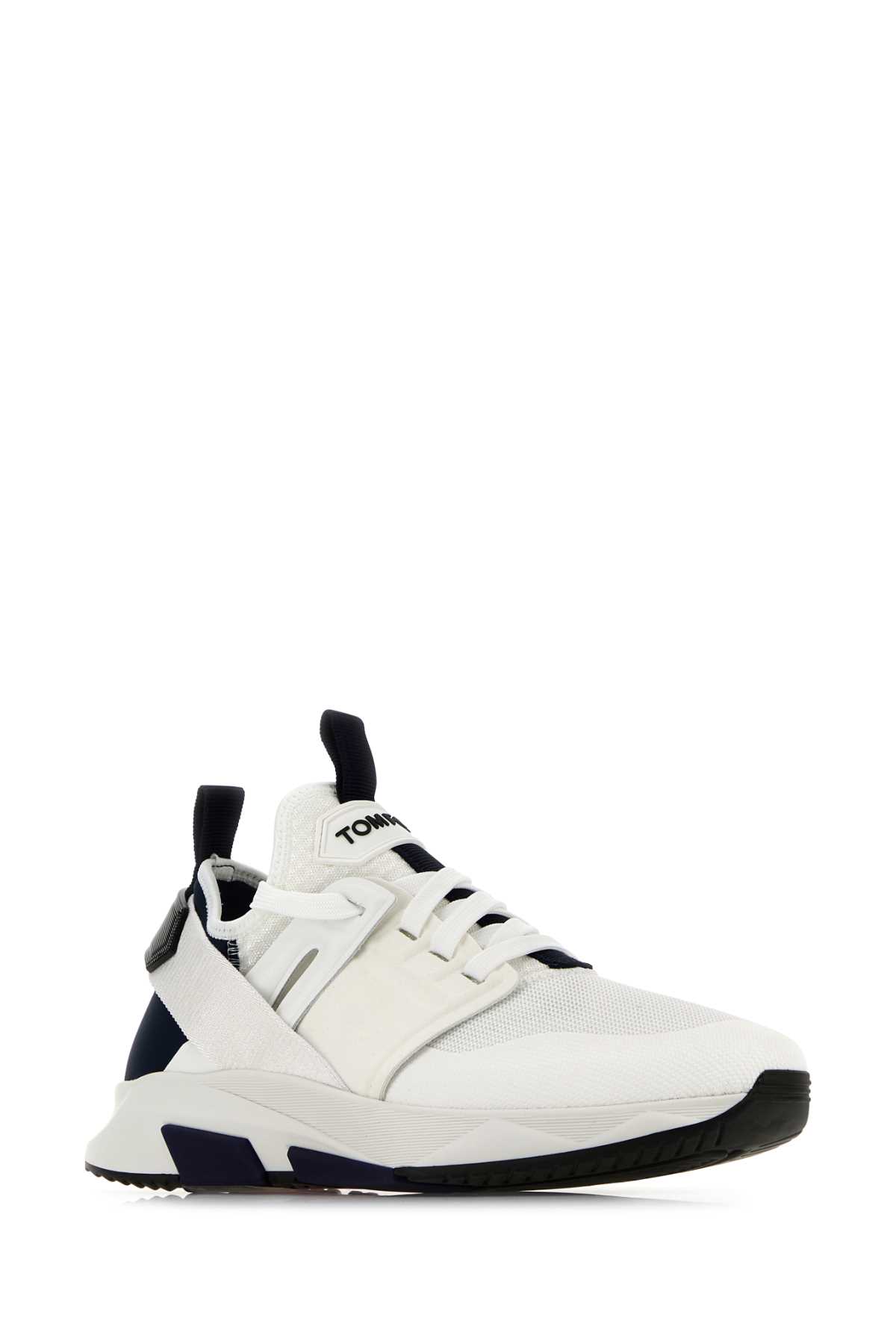 Tom Ford Two-tone Jago Sneakers In Whiteroyalbluewhite