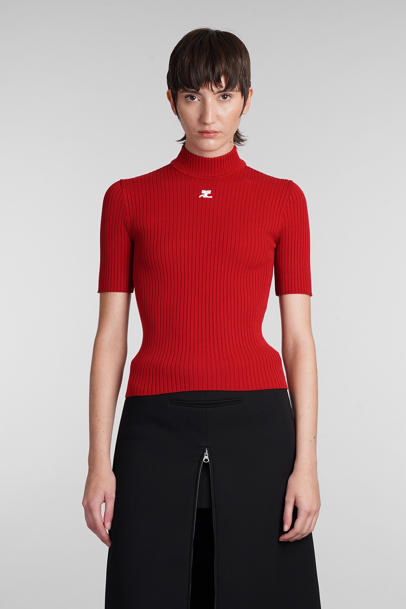 COURRÈGES KNITWEAR IN RED VISCOSE 