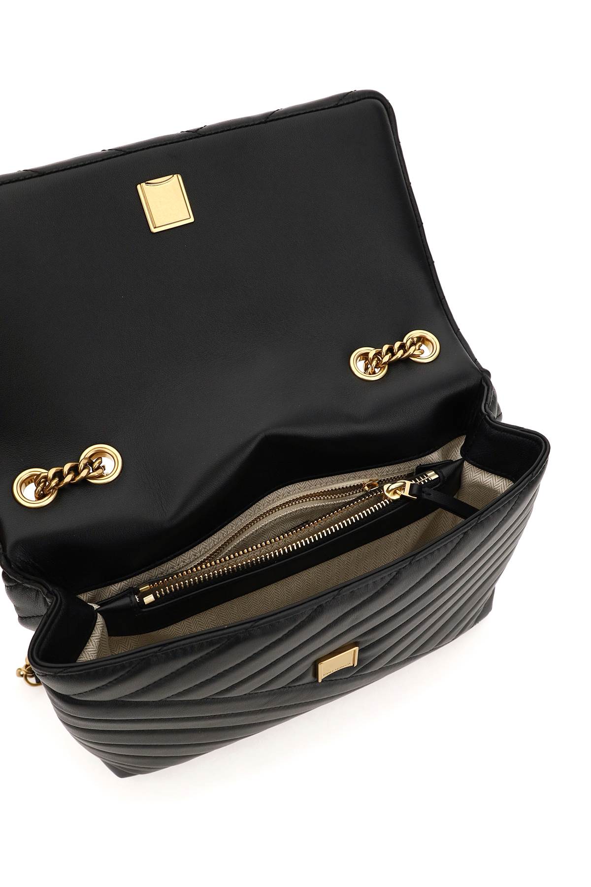 Shop Tory Burch Large Kira Shoulder Bag In Black (black)