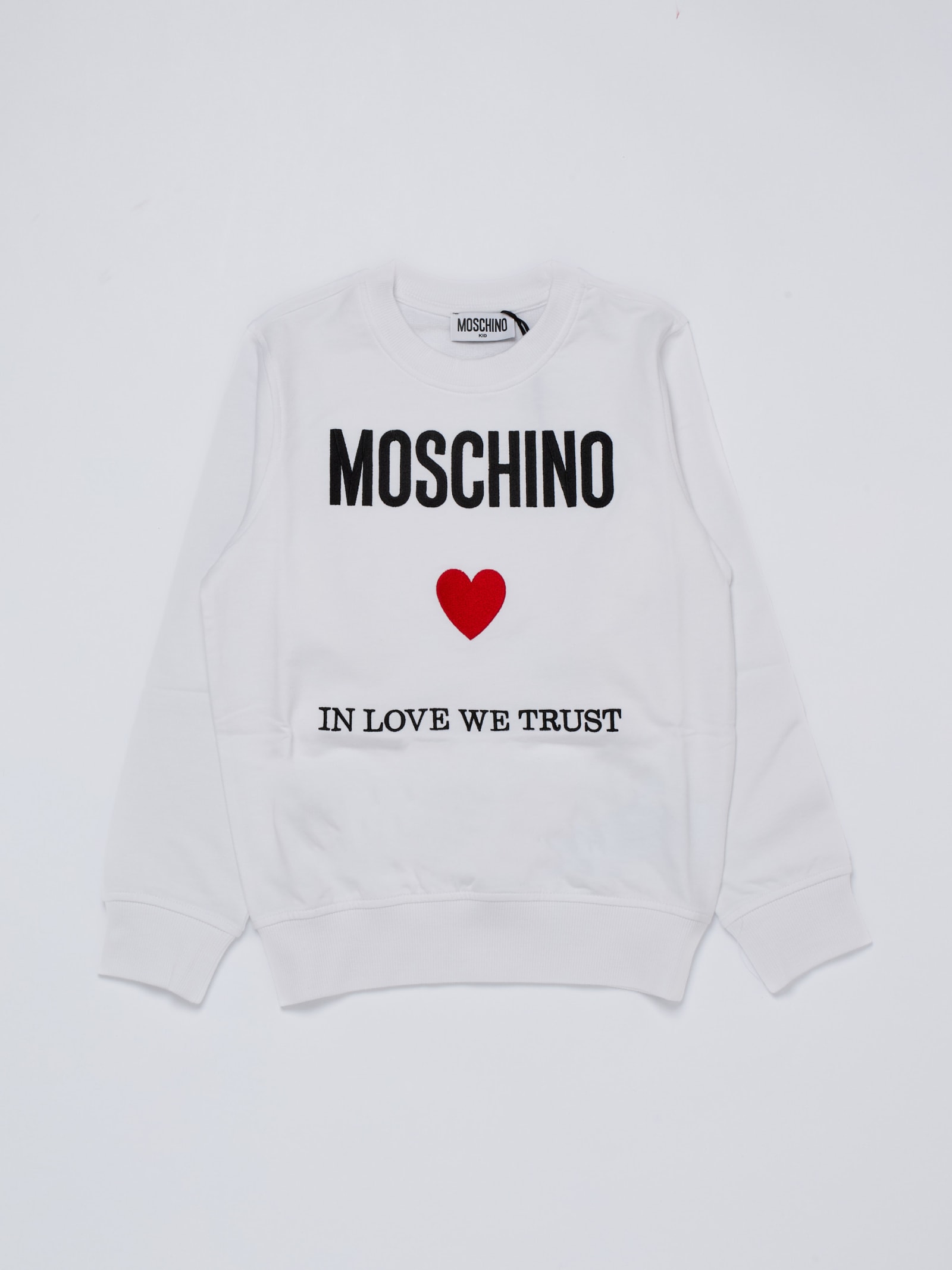 Moschino Kids' Knitwear Coat In Bianco Ottico