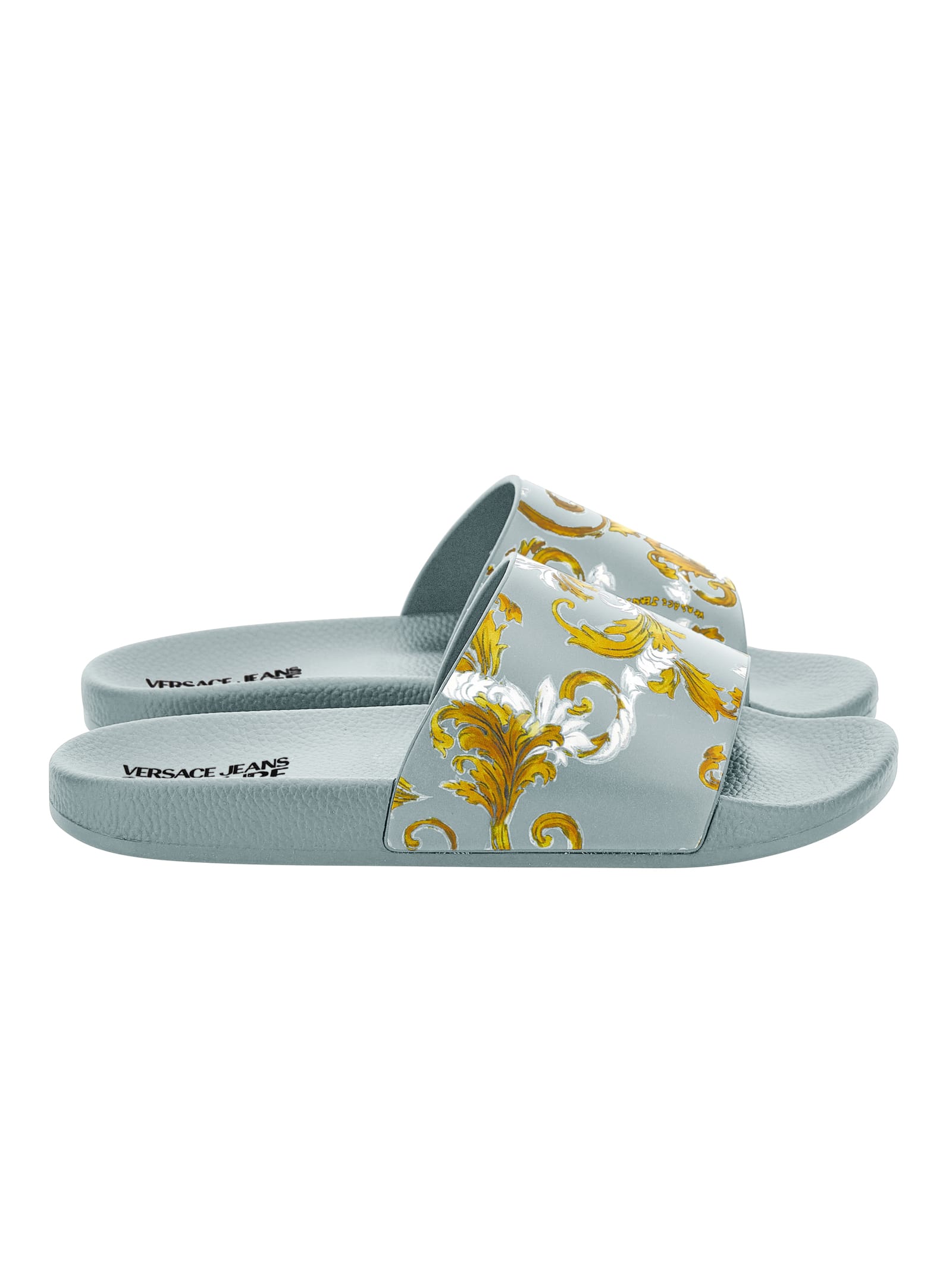 Versace Jeans Couture Barocco Pantoletten In White