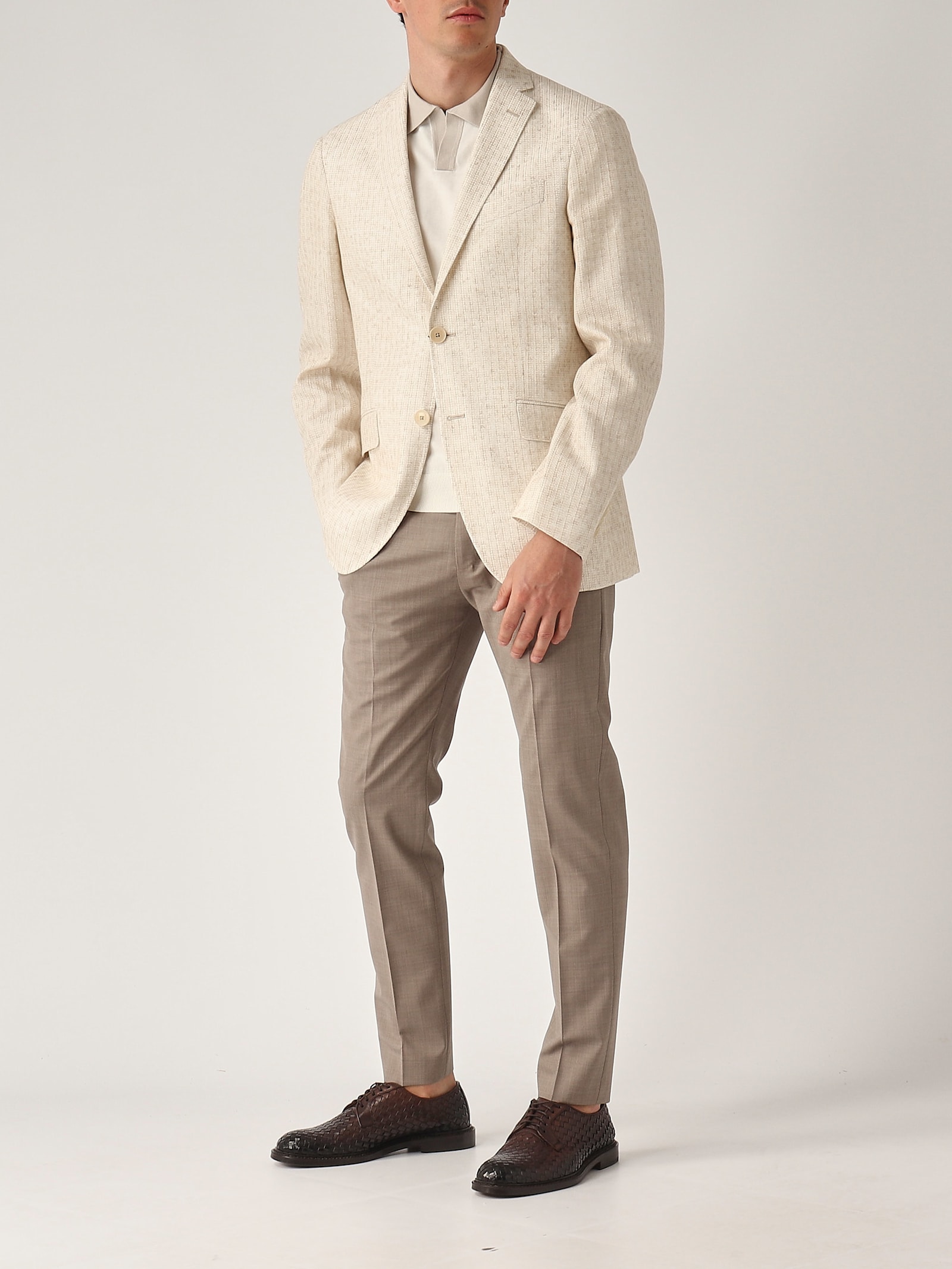Etro Patterned Blazer With Pockets And Lapel In Beige