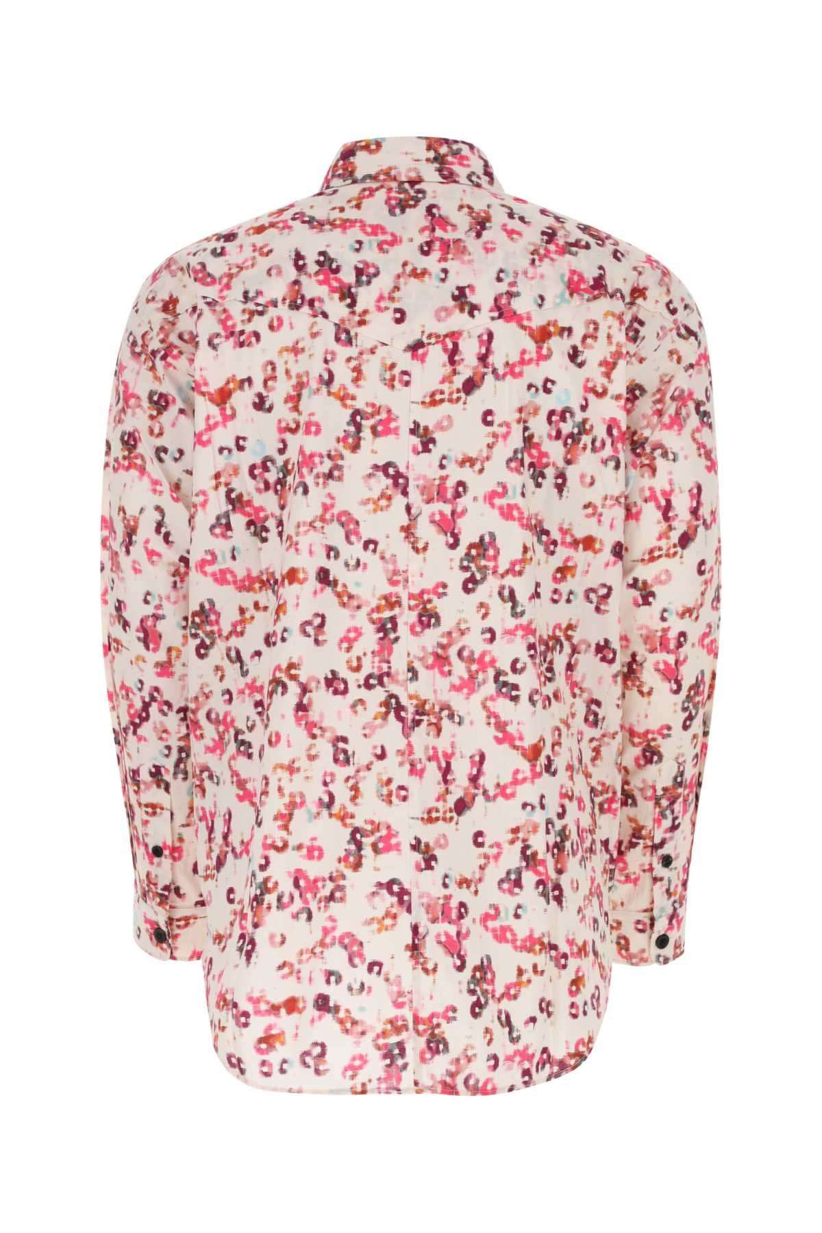 Isabel Marant Printed Cotton Badis Oversize Shirt In Beige