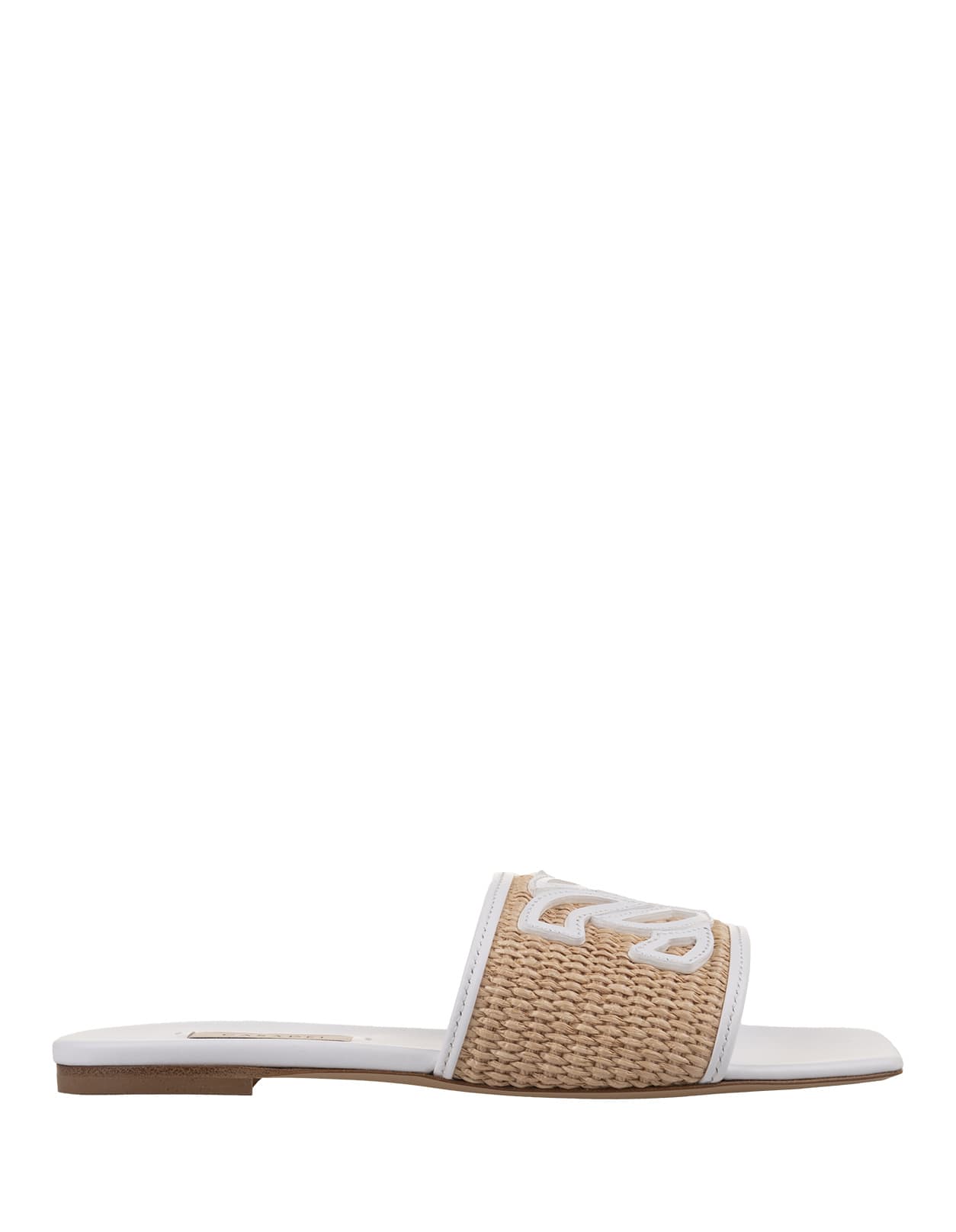 Casadei White Portofino Flat Sandals In Brown