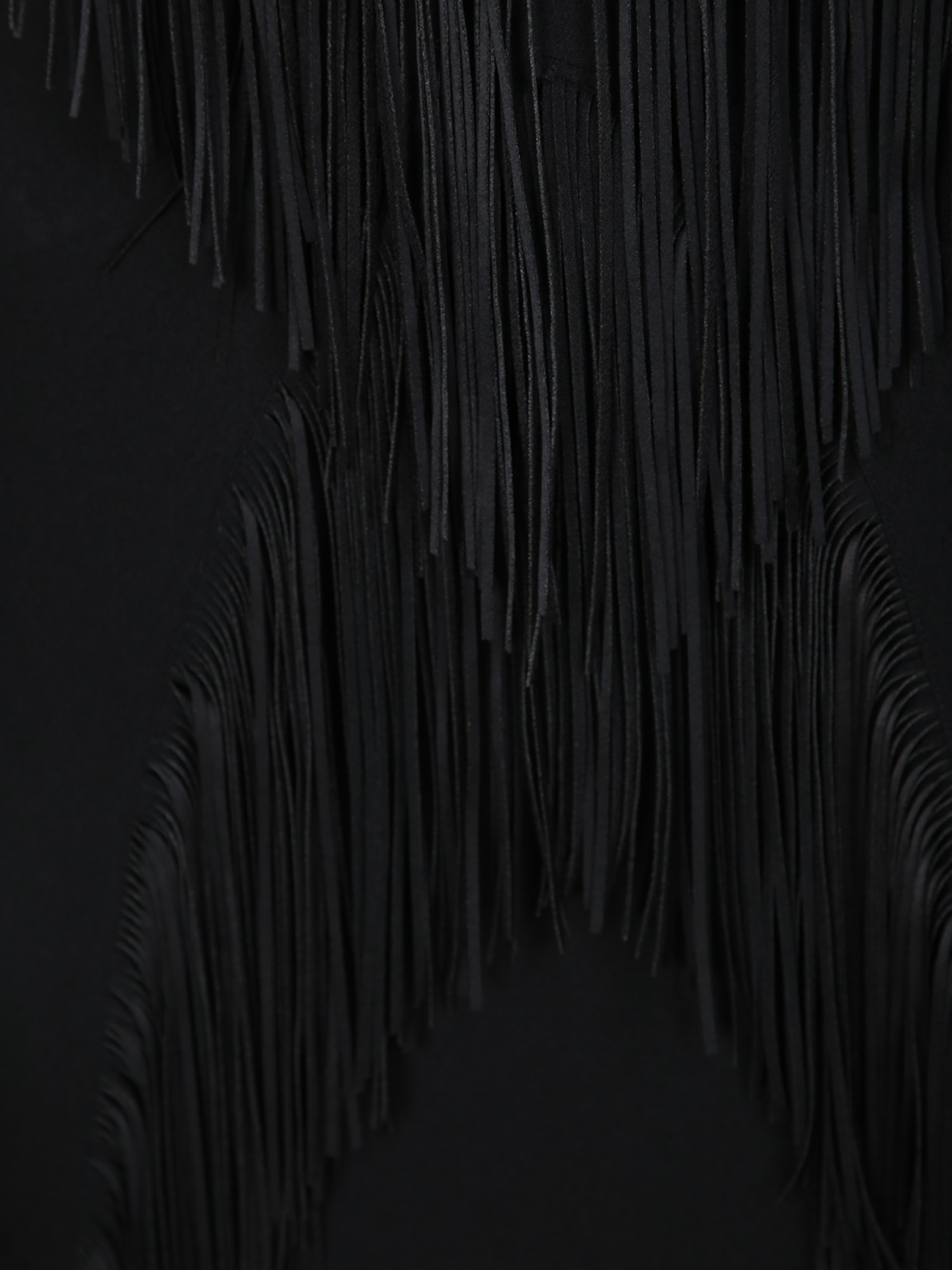 Rabanne Women's Crepe Fringe Cowl Neck Midi Dress In Black