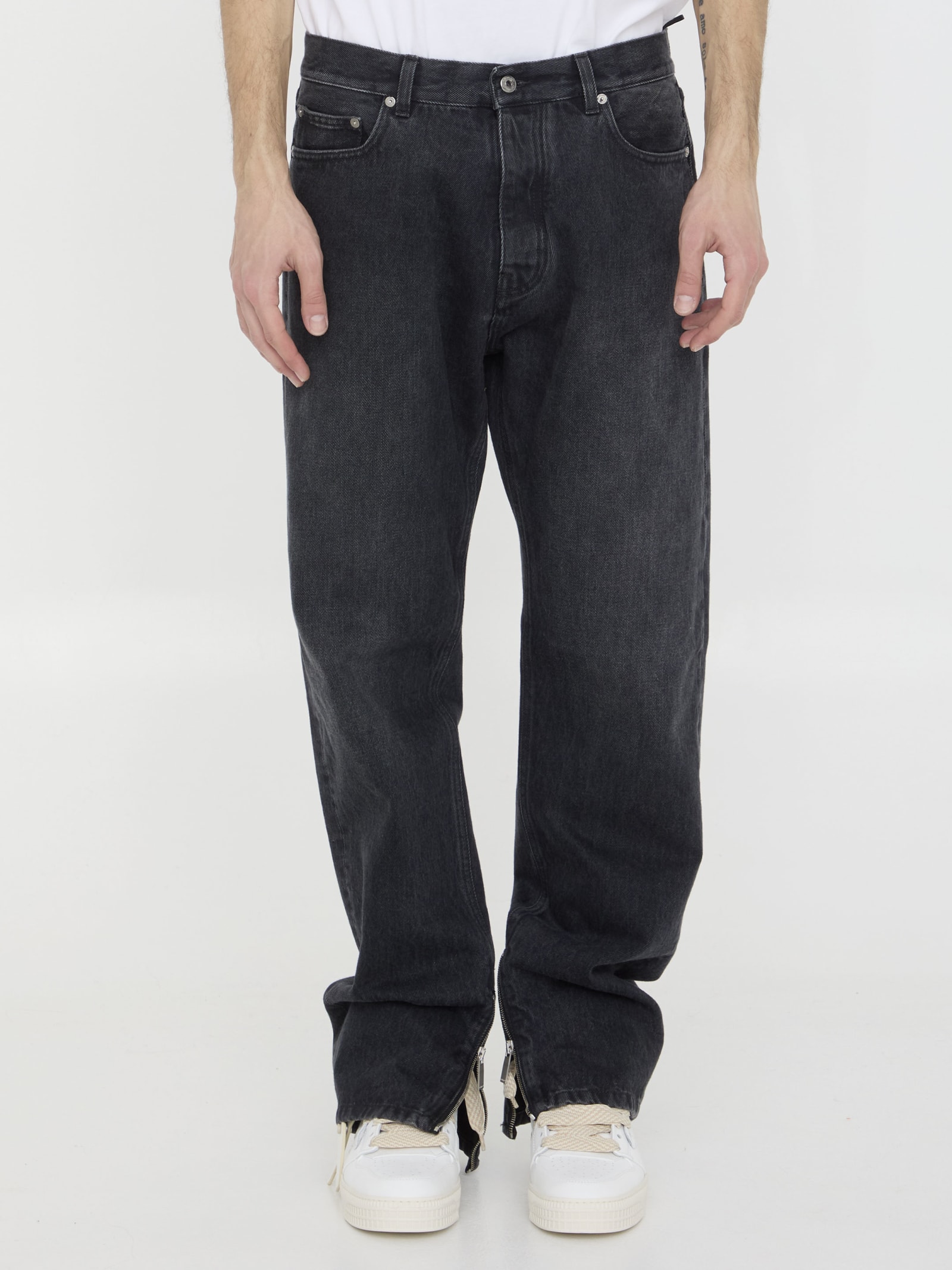Shop Off-white Arrow Skate Jeans In Blu