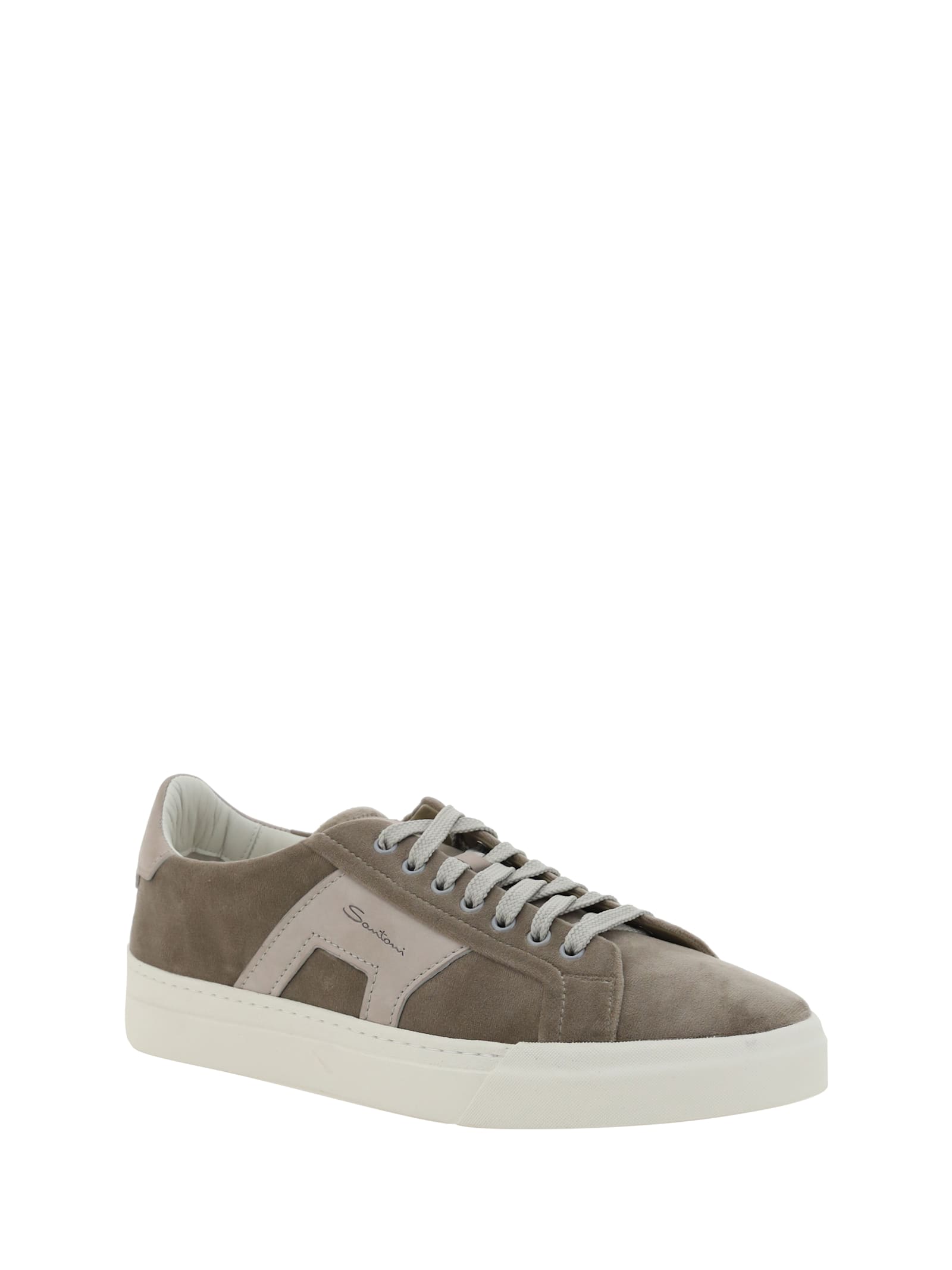 Shop Santoni Sneakers In Beige