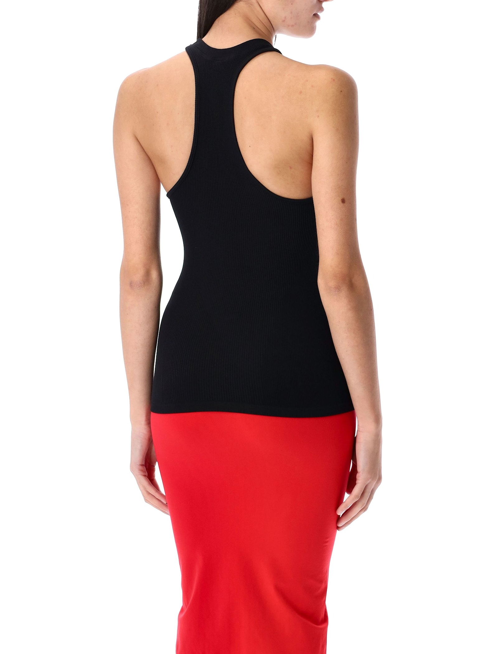 Andreädamo Andreâdamo Ribbed Jersey Tank Top In Black