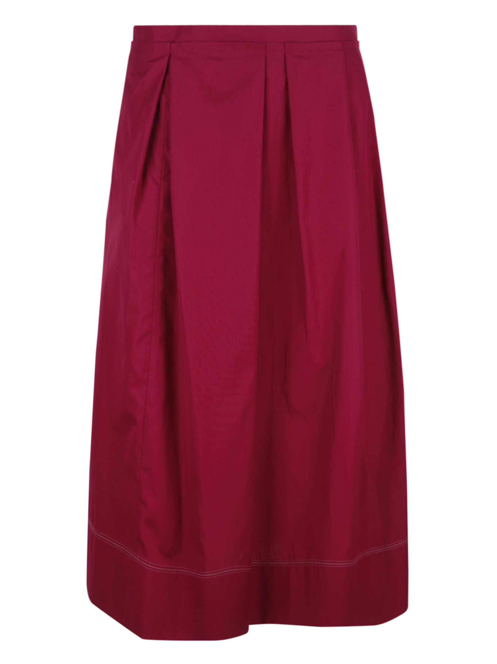 Marni Rear Zip Pleated Plain Skirt