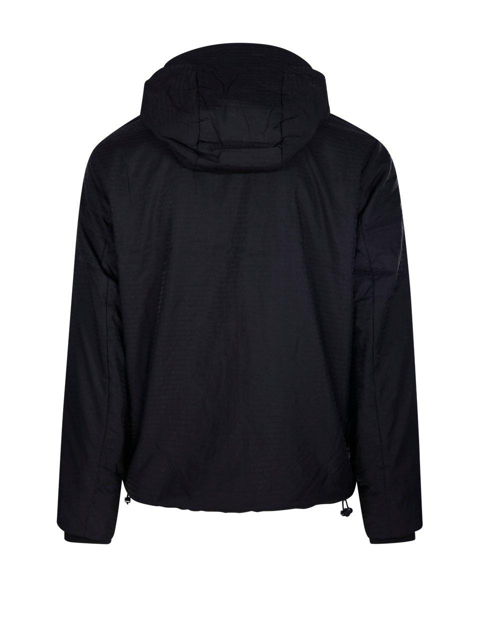 Shop Emporio Armani Zip-up Padded Hooded Jacket In Black