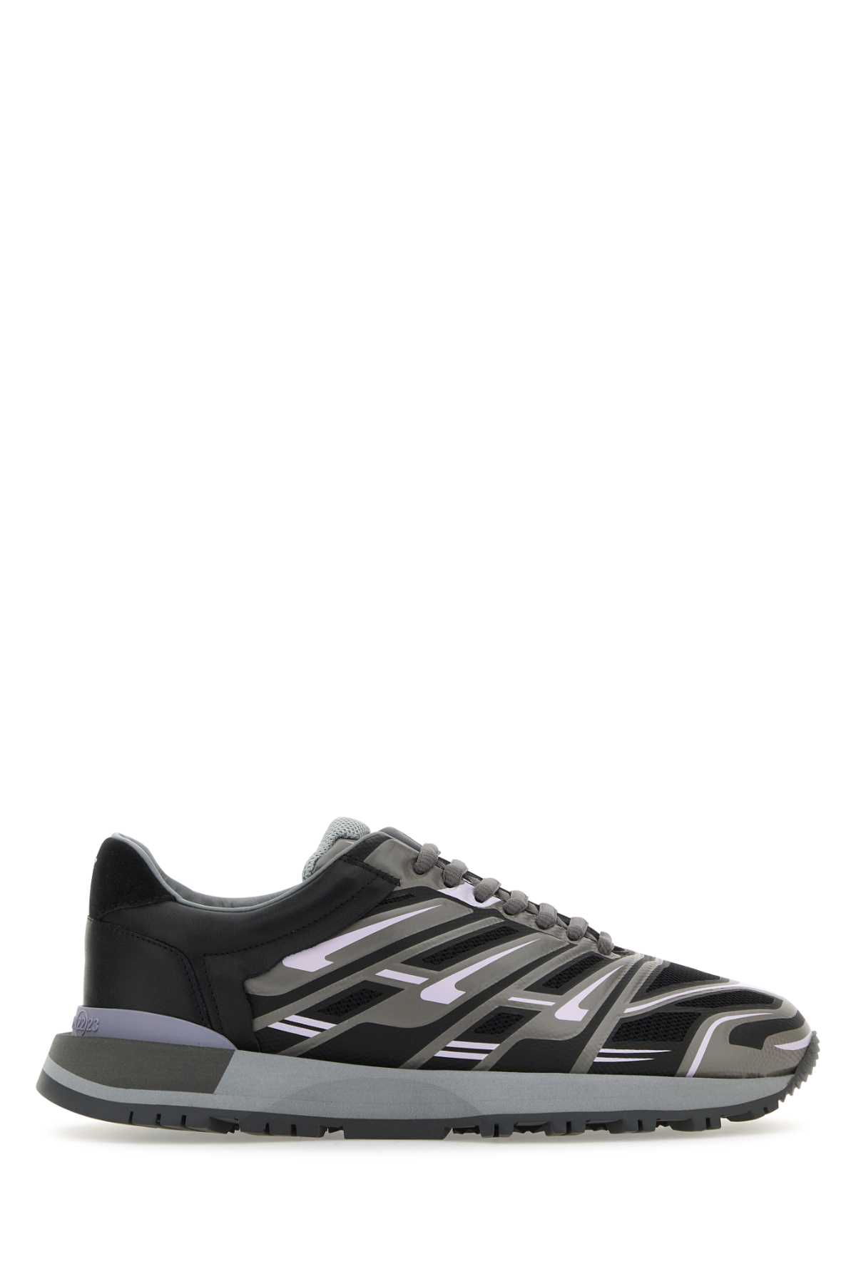 Shop Maison Margiela Multicolor Mesh And Rubber 50-50 Sneakers In Greymix