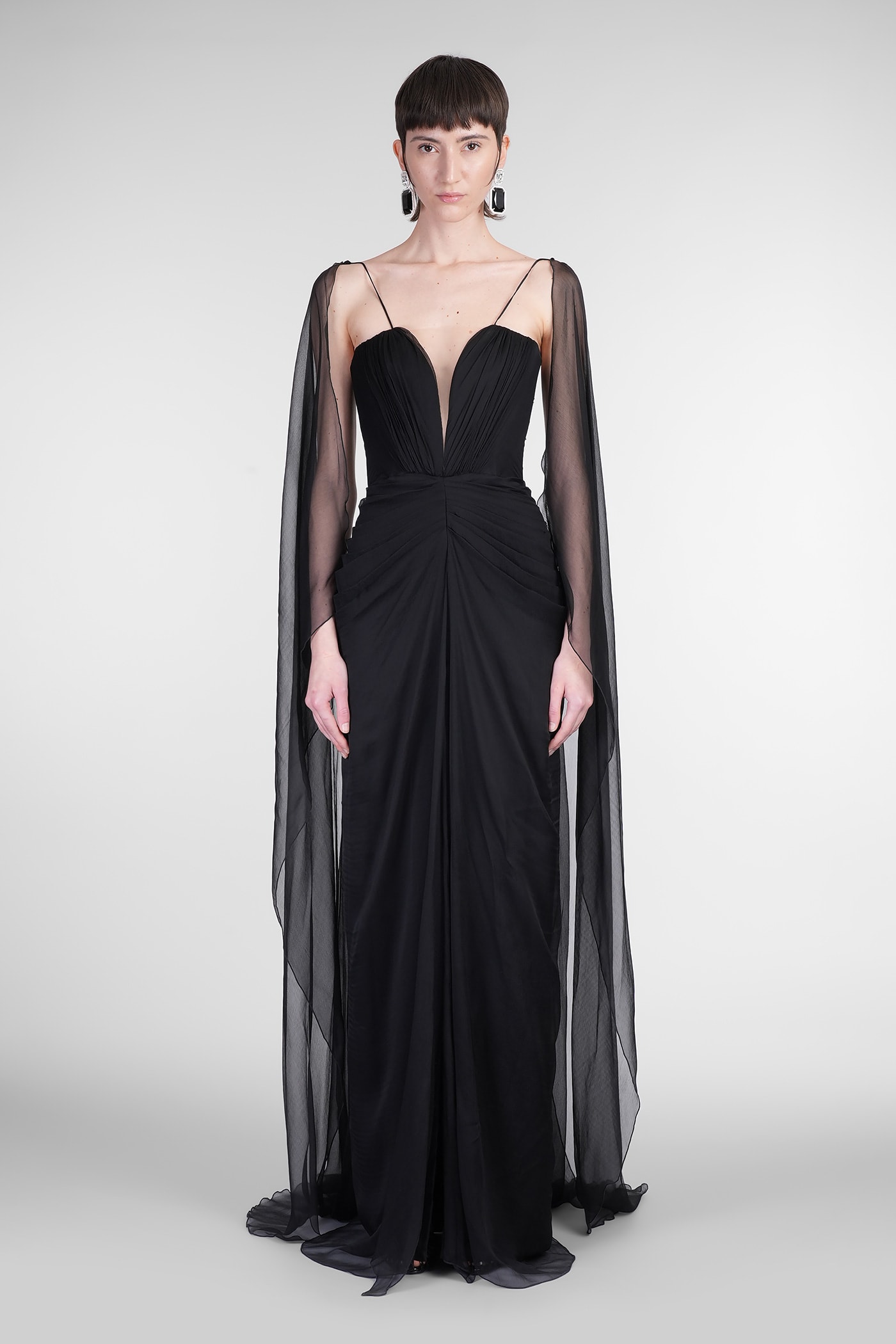 Rhea Costa Dream Dress Woman In Black Silk