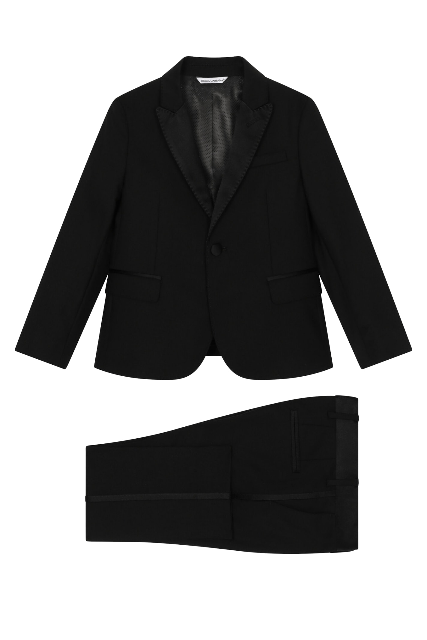 Shop Dolce & Gabbana Single-breasted Tuxedo Suit In Stretch Wool Canvas In Back