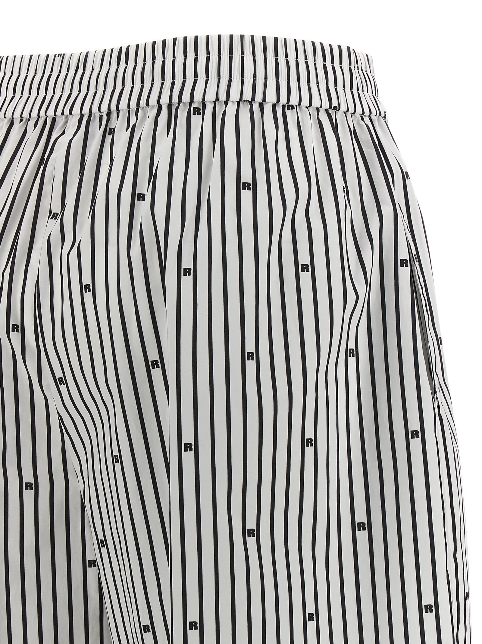 Rotate Birger Christensen Poplin Tapered Striped Pants In Gray
