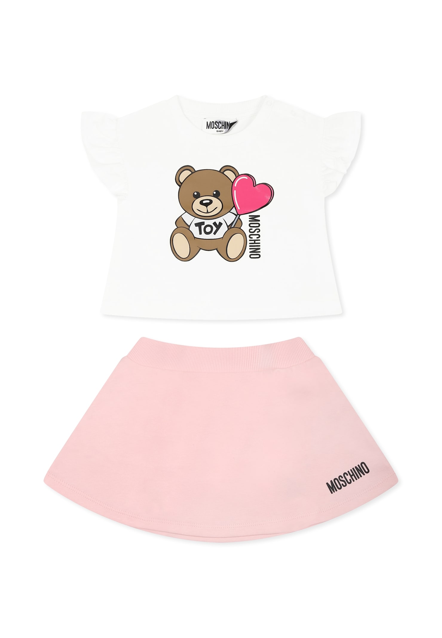 Moschino Multicolor Suit For Baby Gir With Teddy Bear In Multicolor