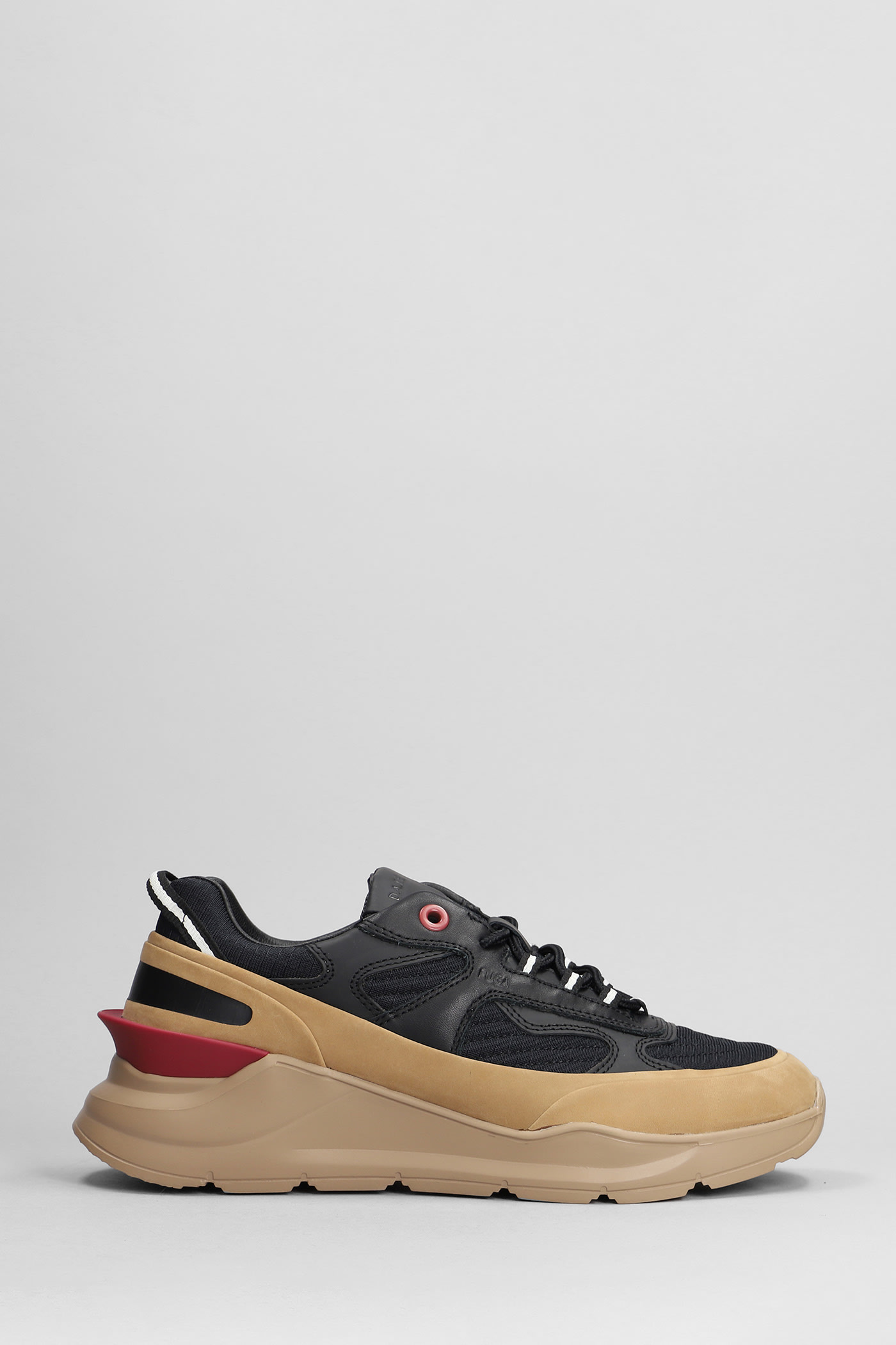 Shop Date Fuga Sneakers In Black Leather And Fabric