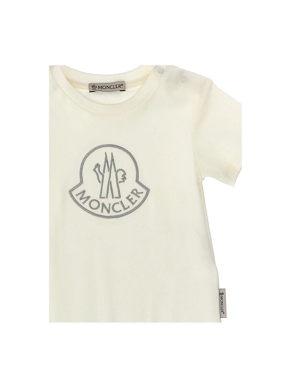 Shop Moncler Embroidered Logo Bodysuit