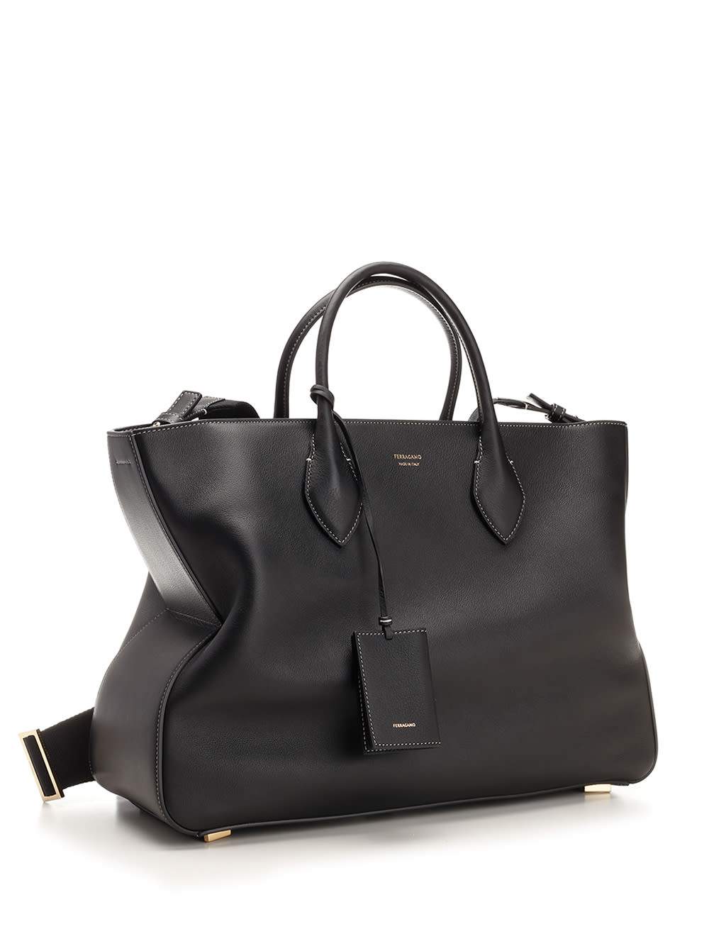 Ferragamo L Star-shaped Tote Bag In Black